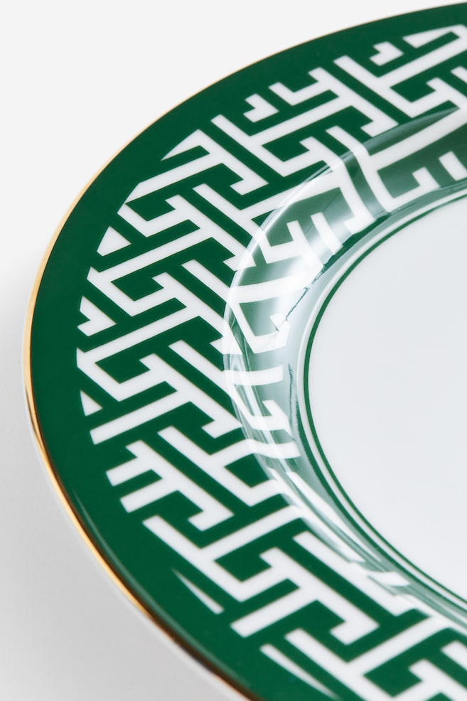 Porcelain plate - Green/Patterned/White/Black/Black/Patterned - 3