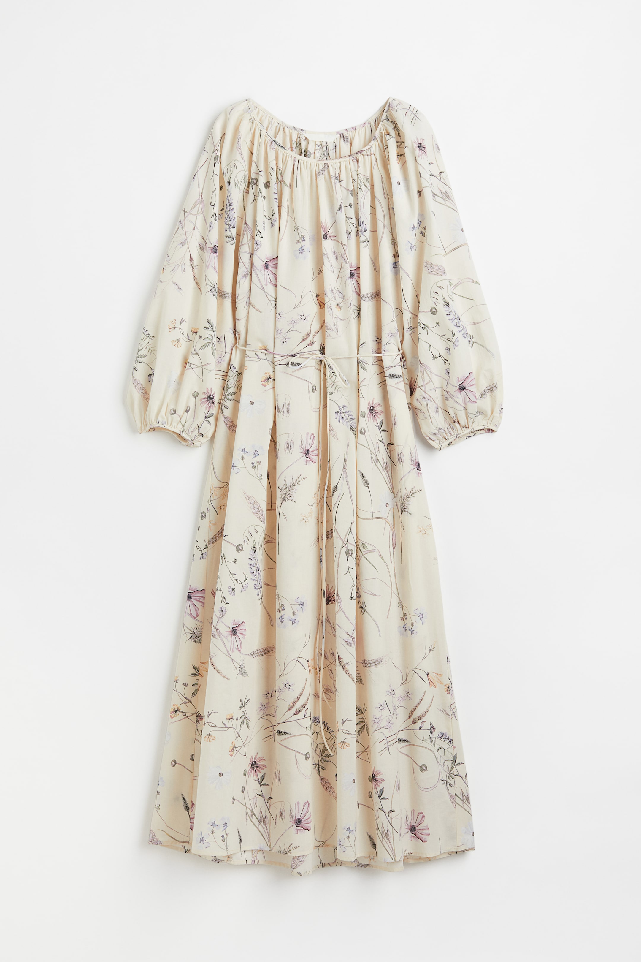 Raglan-sleeved dress - Cream/Floral - Ladies | H&M GB