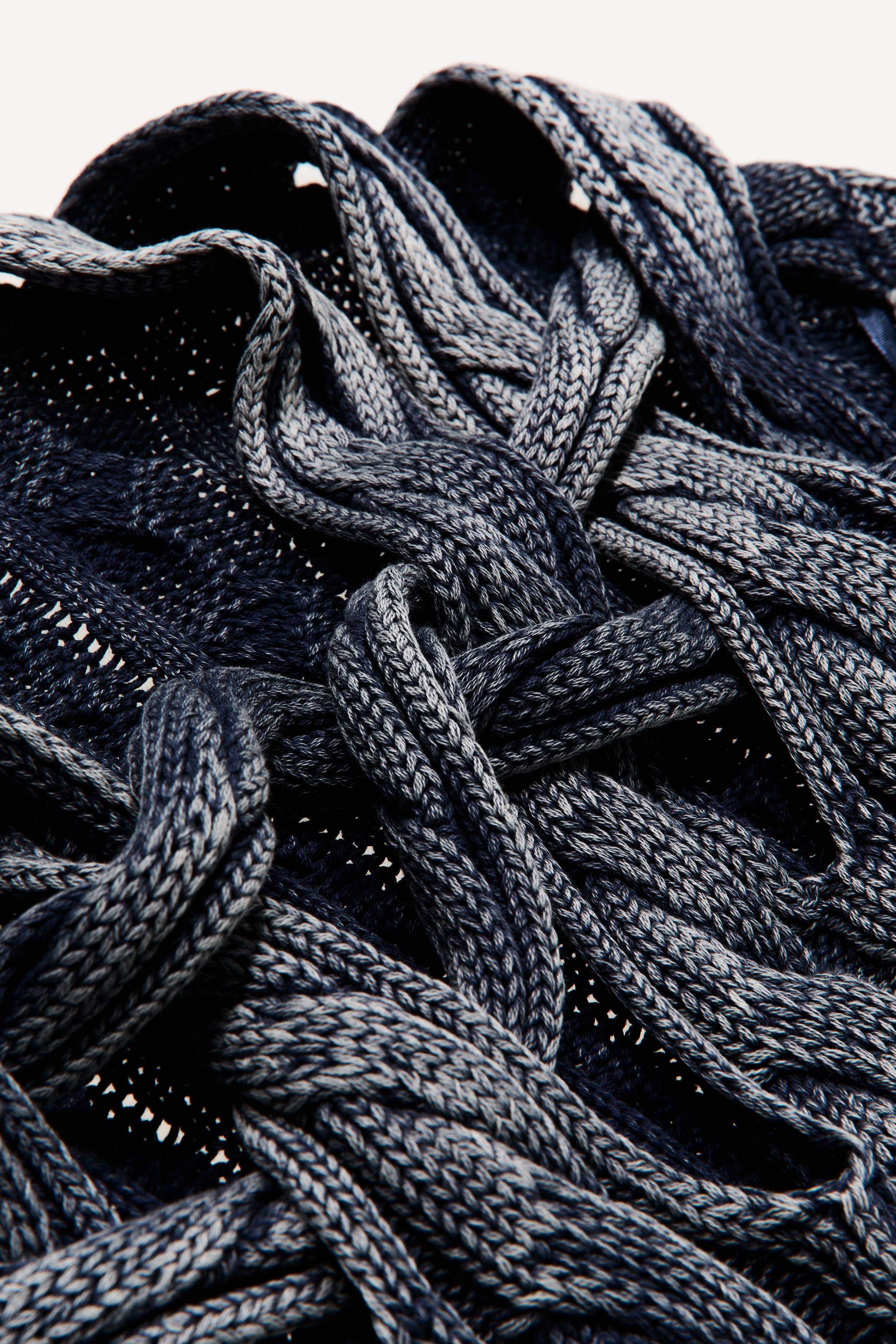 Cable-Knit Cutout Sweater - Blue - Men | H&M US