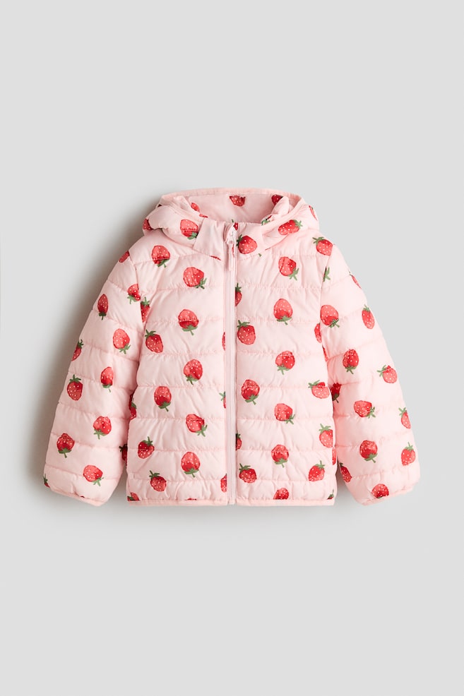Water-repellent padded jacket - Light pink/Strawberries/White/Floral/Light green/Dinosaurs - 1