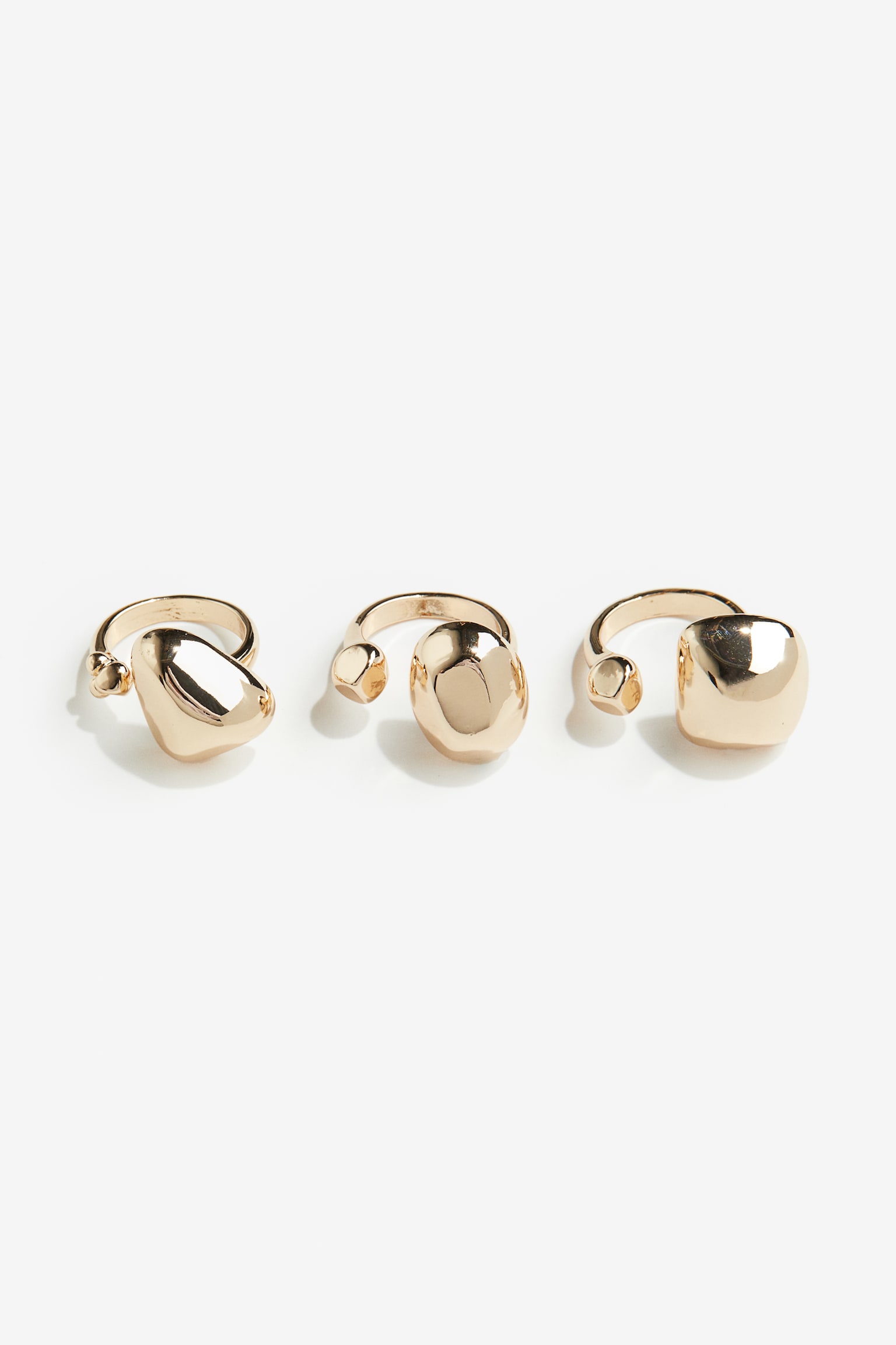 3-pack Rings - Gold colour - 2