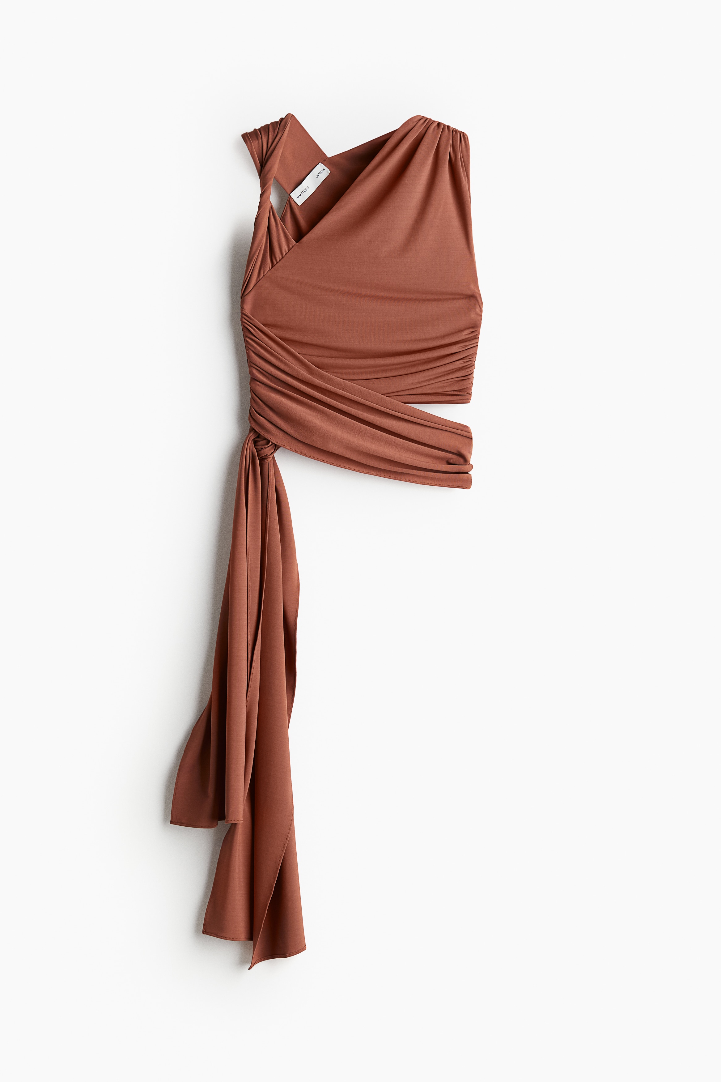 Aszimmetrikus átlapolt felső - Barna