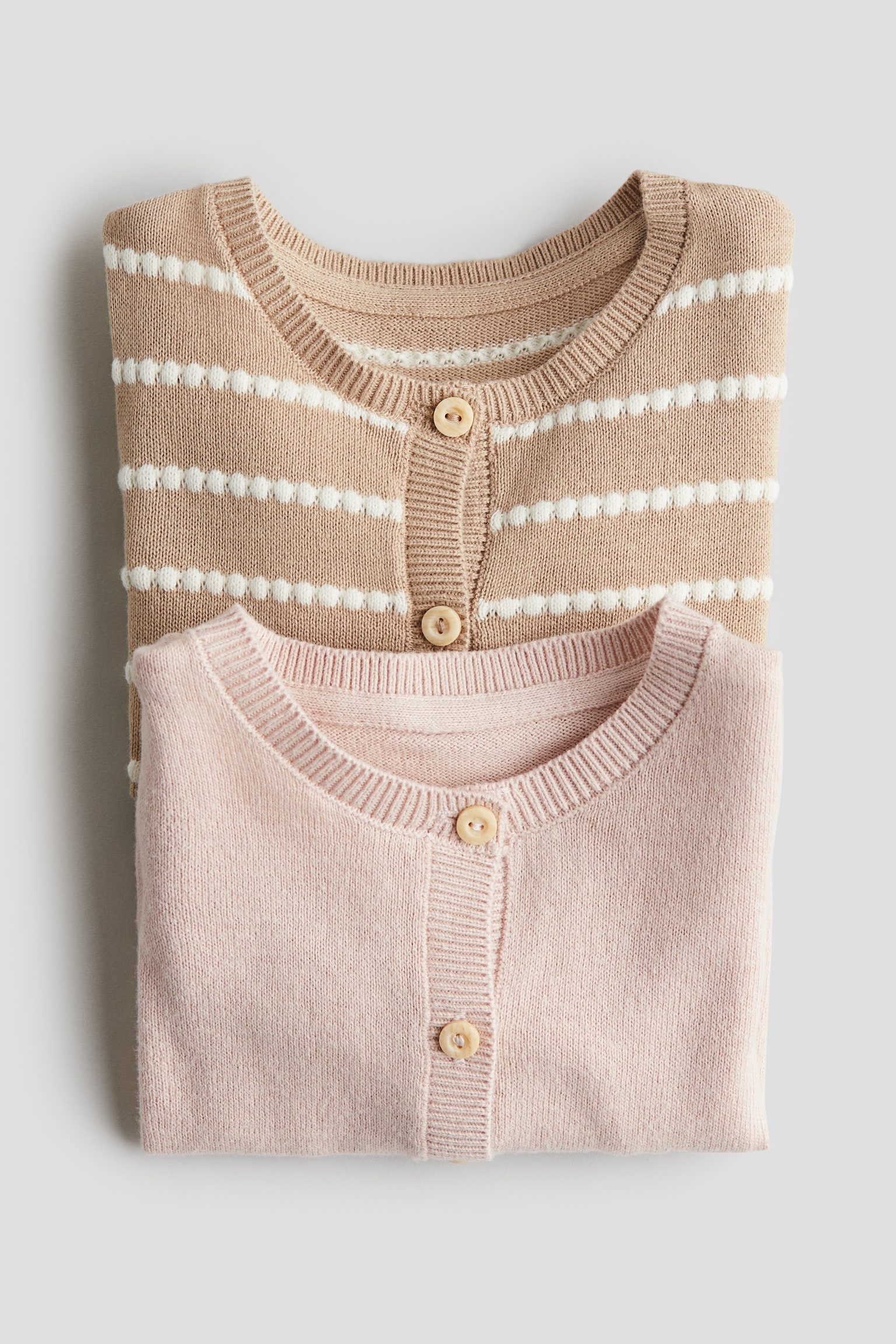 2-pack cotton cardigans - Beige/Light dusty pink/Dark grey/Cream - 2