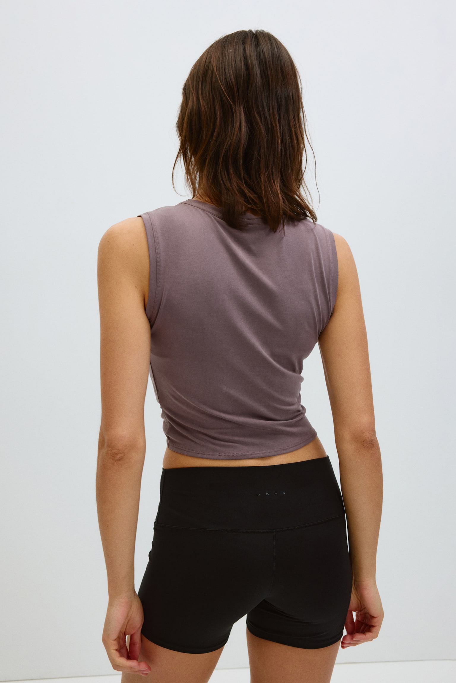 Slim Fit Twist-detail sports vest top-Dusty mauve - 6