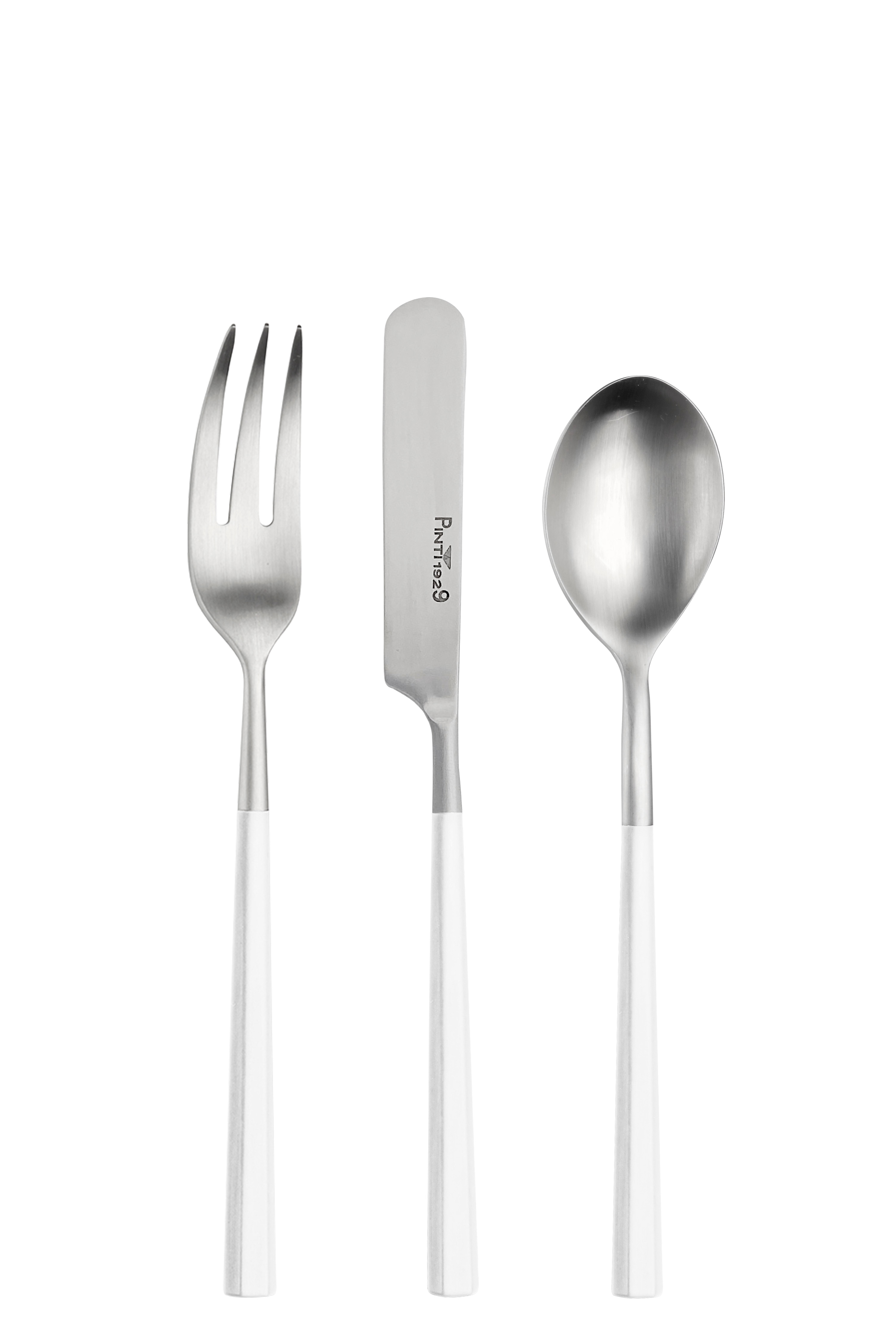 Pintinox - Hive Tea & Breakfast Set (pour 4 Personnes) - Manche Blanc Et Acier Mat