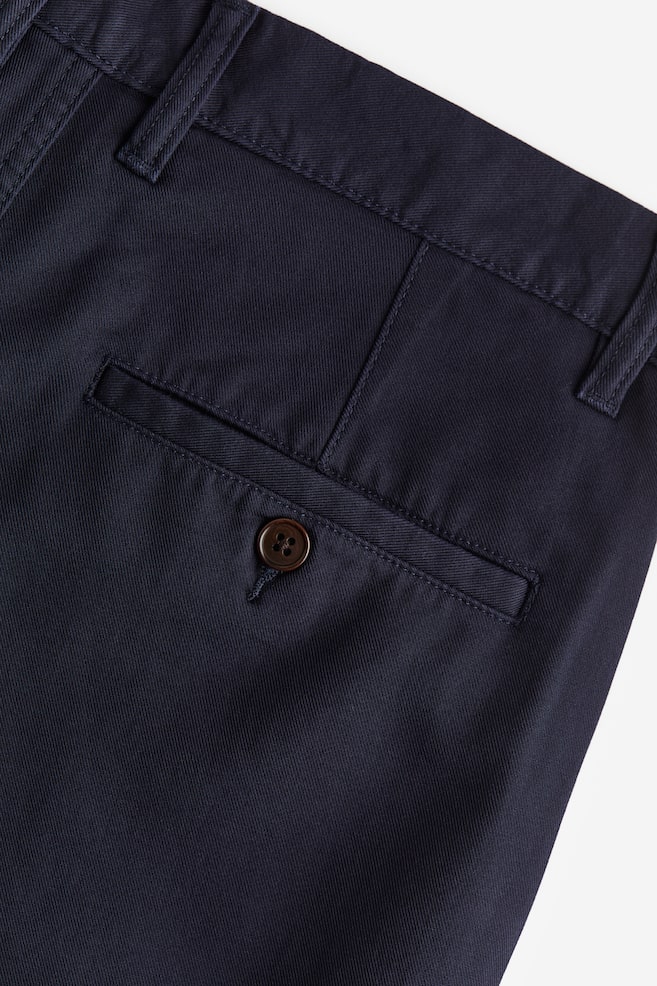 Regular Fit Cotton chino shorts - Navy blue/Beige - 4