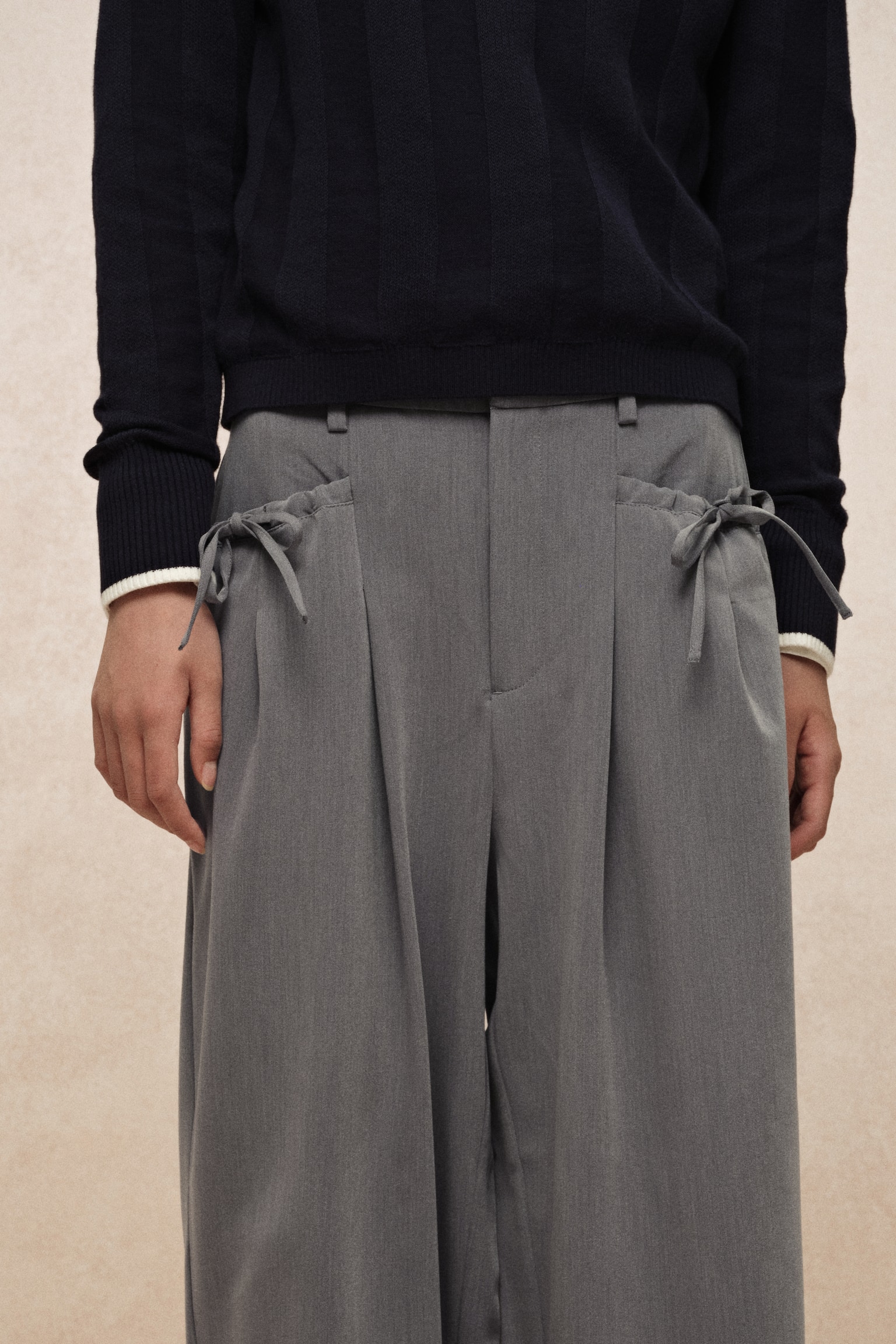 寬管褲 - 灰色/深灰色/格紋 - 6