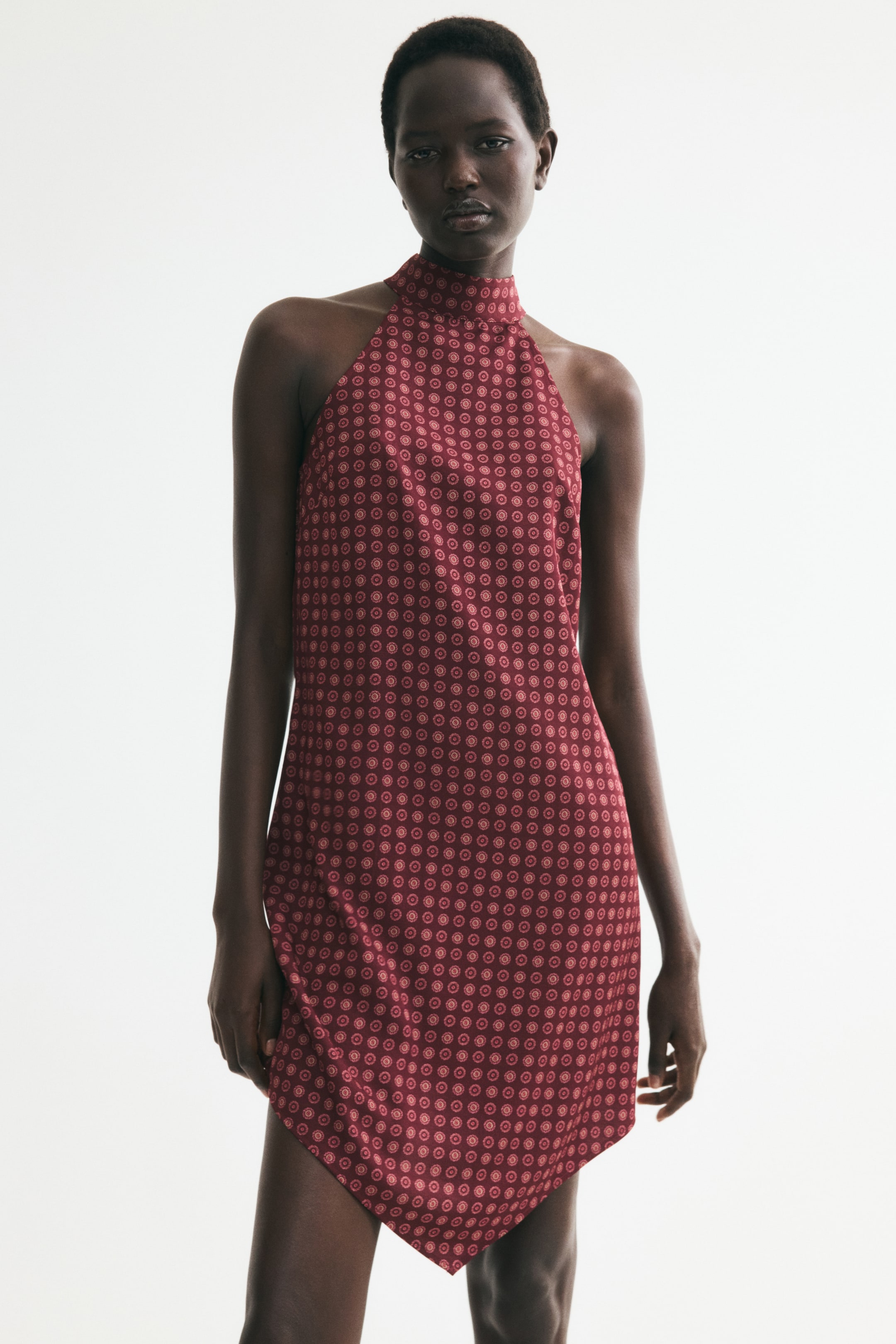 Tie-Detail Handkerchief Dress
