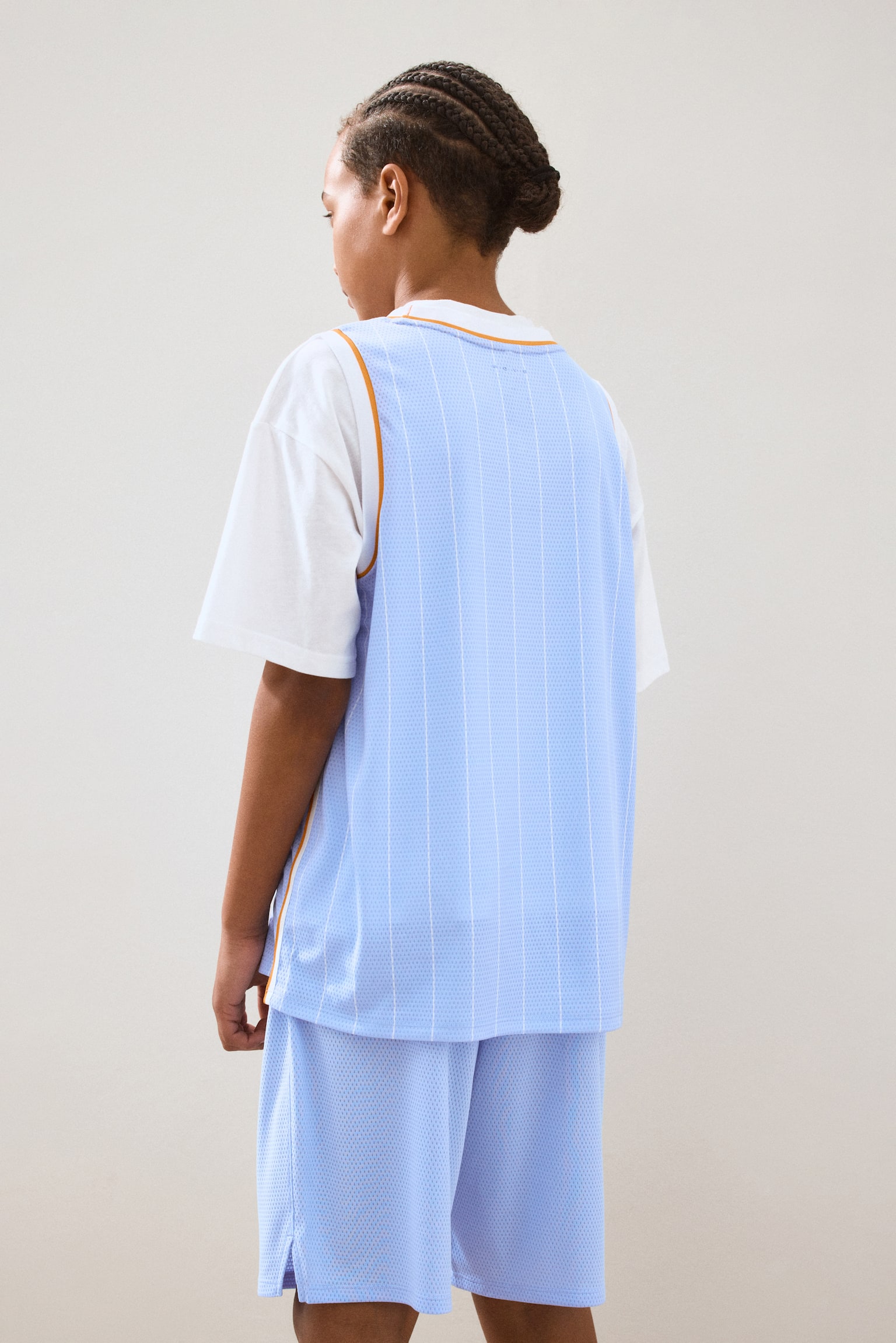 Детские комплекты H&M 2-Piece Sports Set with DryMove™, цвет: Светлый синий / Полосатый — фото 4