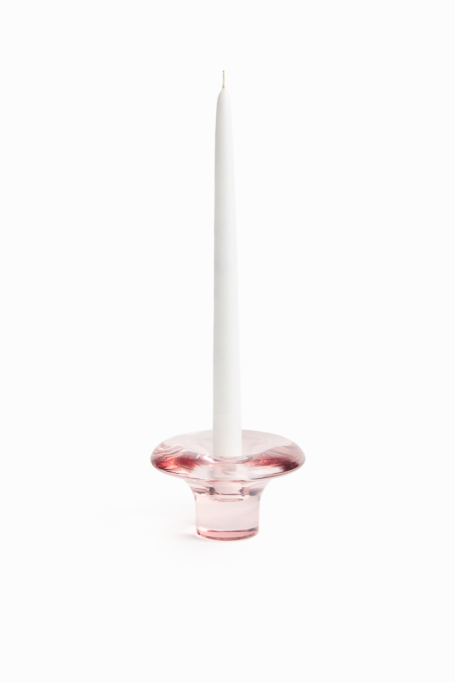 Glass Candleholder - Pink/Transparent