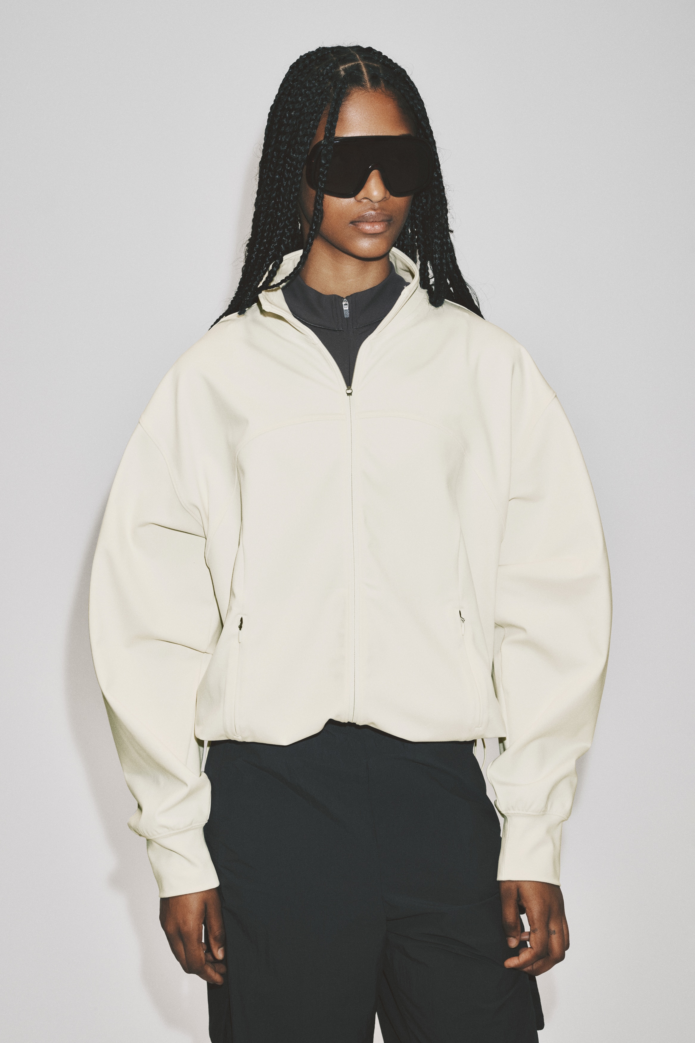 Women's Ivory Sports Track Jacket with SoftMove™ | H&M US