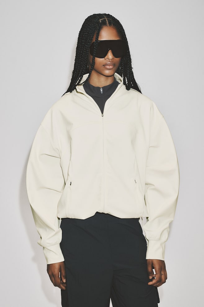 Sports Track Jacket with SoftMove™ - Ivory/Choco mocha/Warm brown - 1