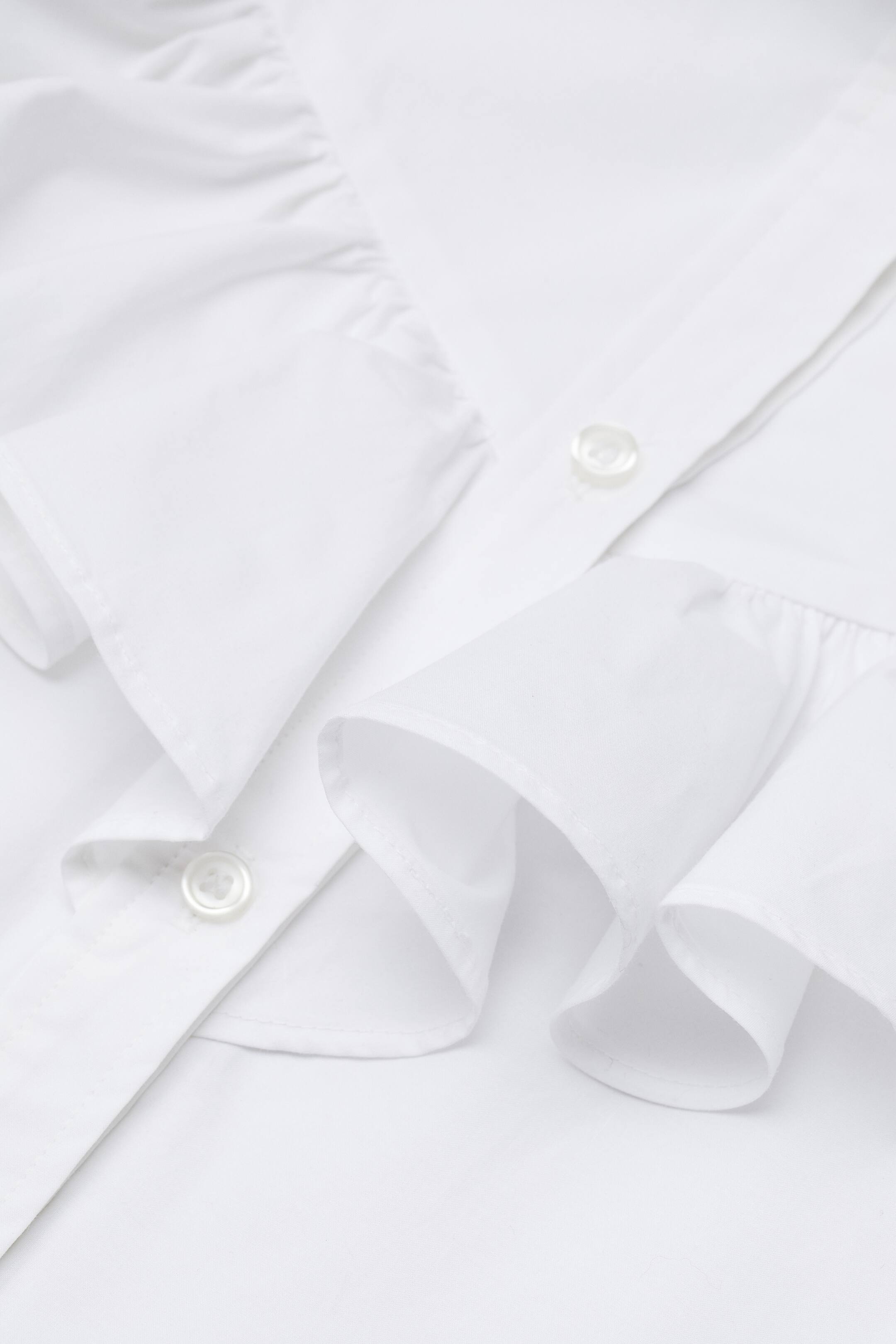 Προβολή μεγαλύτερης εικόνας: Βαμβακερό πουκάμισο με βολάν - Λευκό - Ladies | H&M GR 2