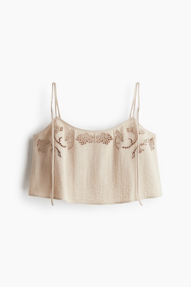Cropped beach top - Light beige - 1