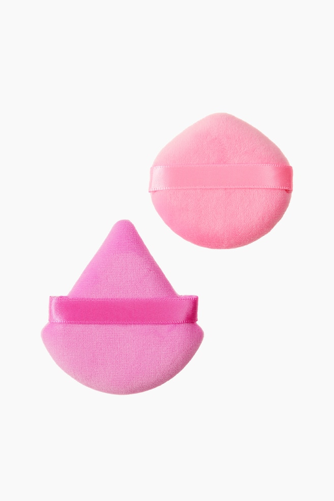 2-pack Powder Puffs - Hot pink/pink - 1