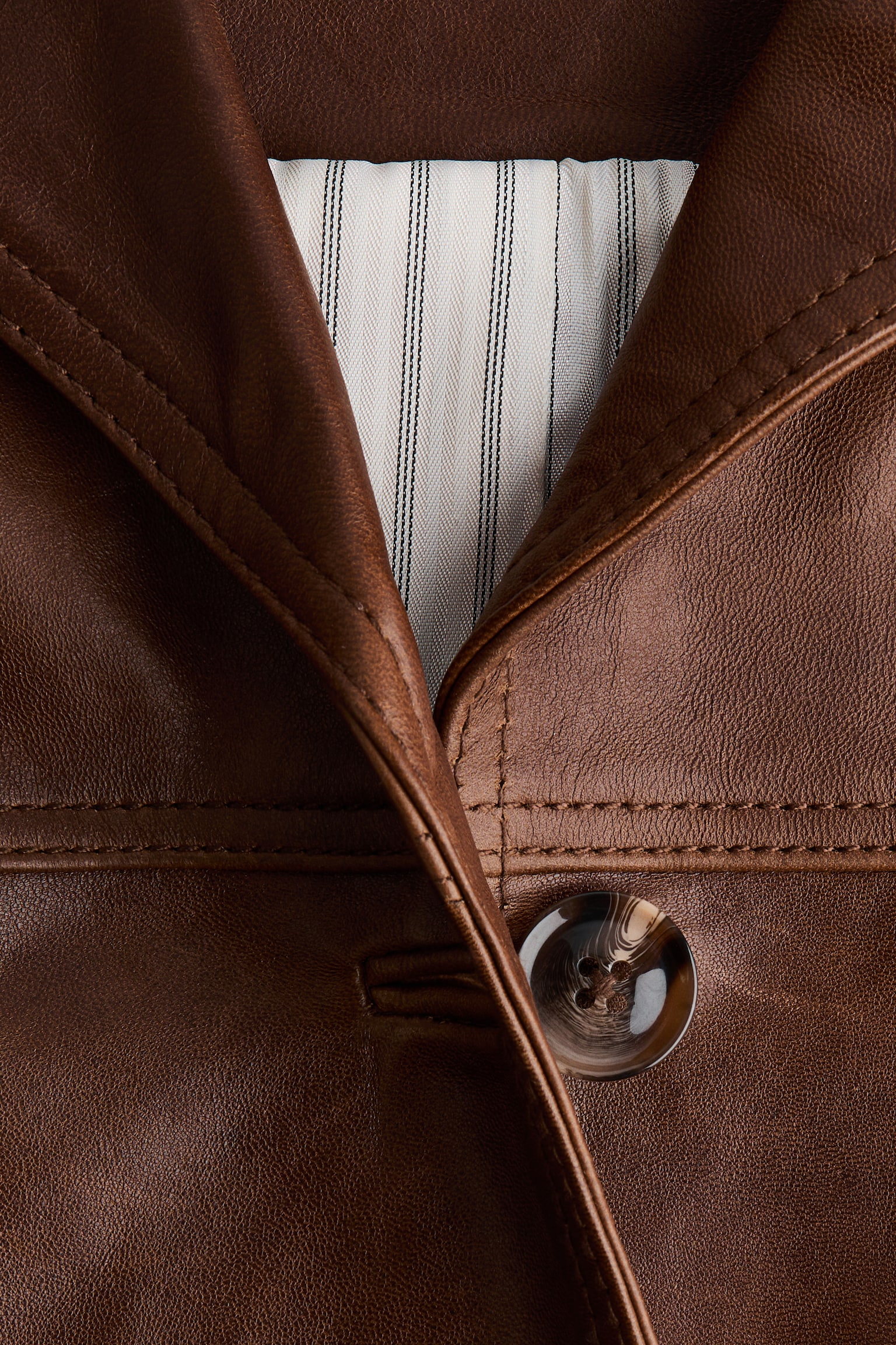 Leather jacket - Brown - 3