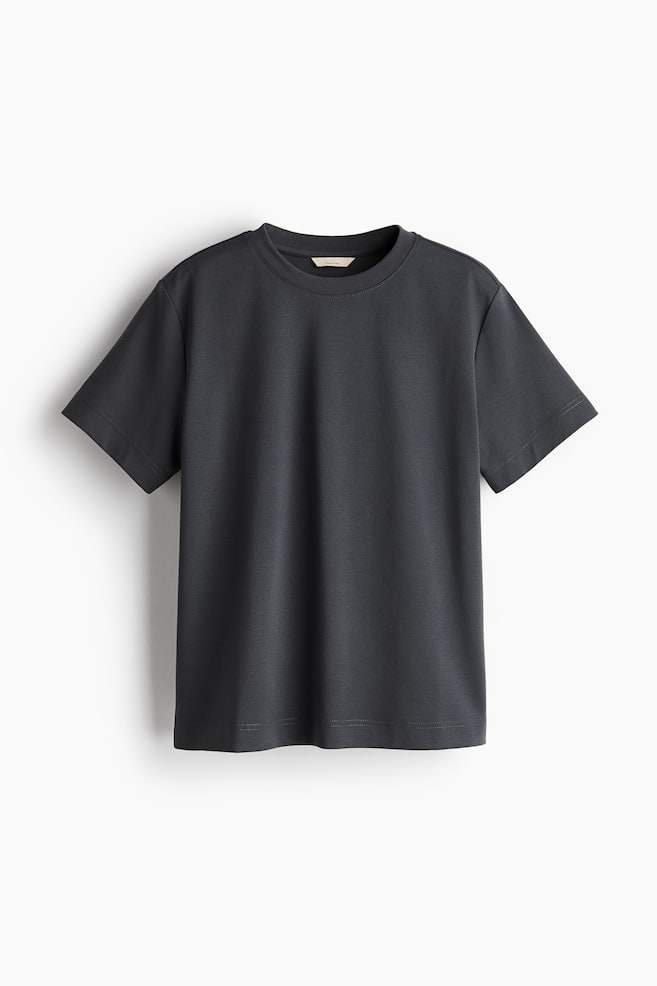 Pima cotton T-shirt - Dark grey/Black/Dark dusty purple/Dark brown/White - 1