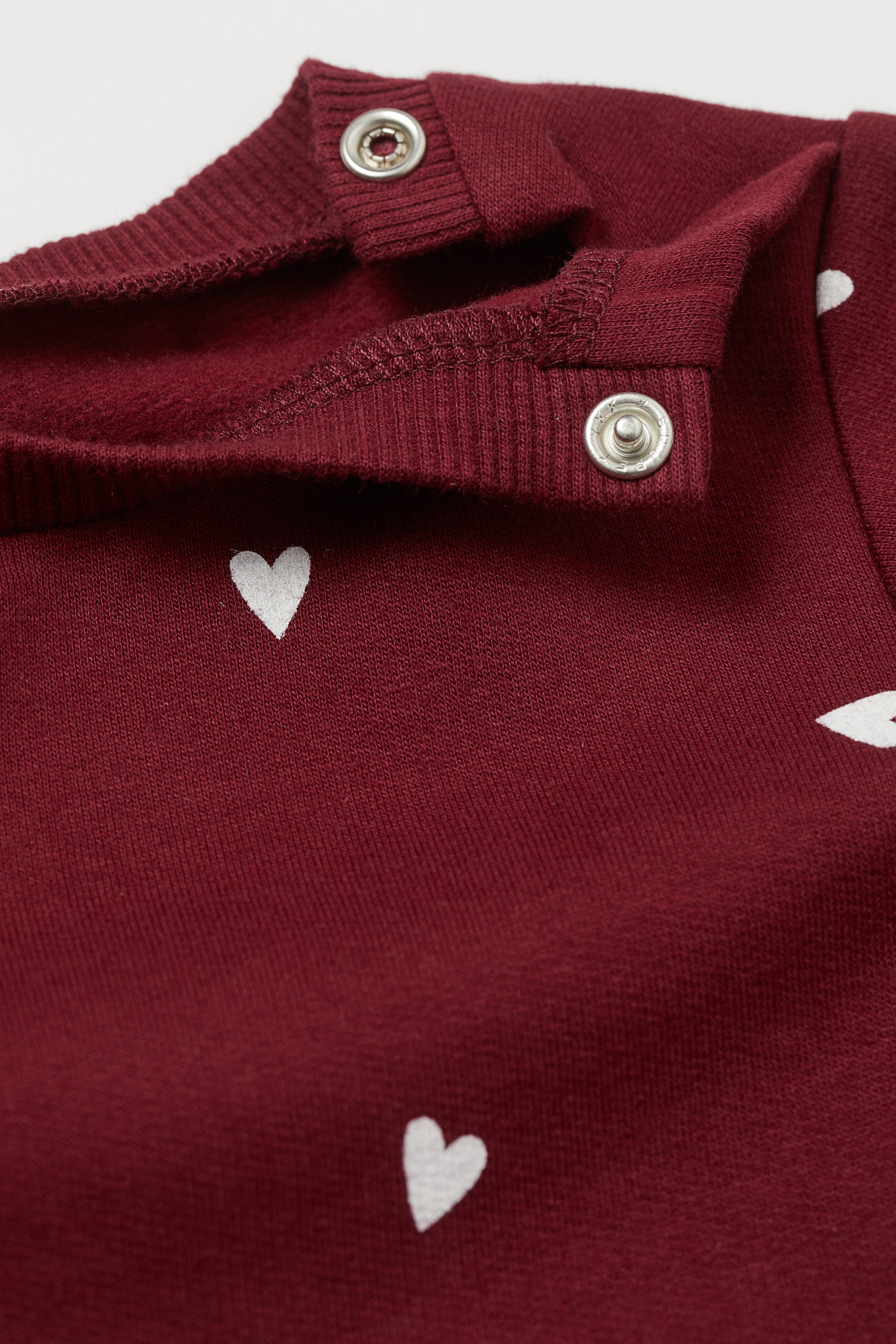 View larger image: 2-piece sweatshirt set - Dark red/Hearts - Kids | H&M HK 3