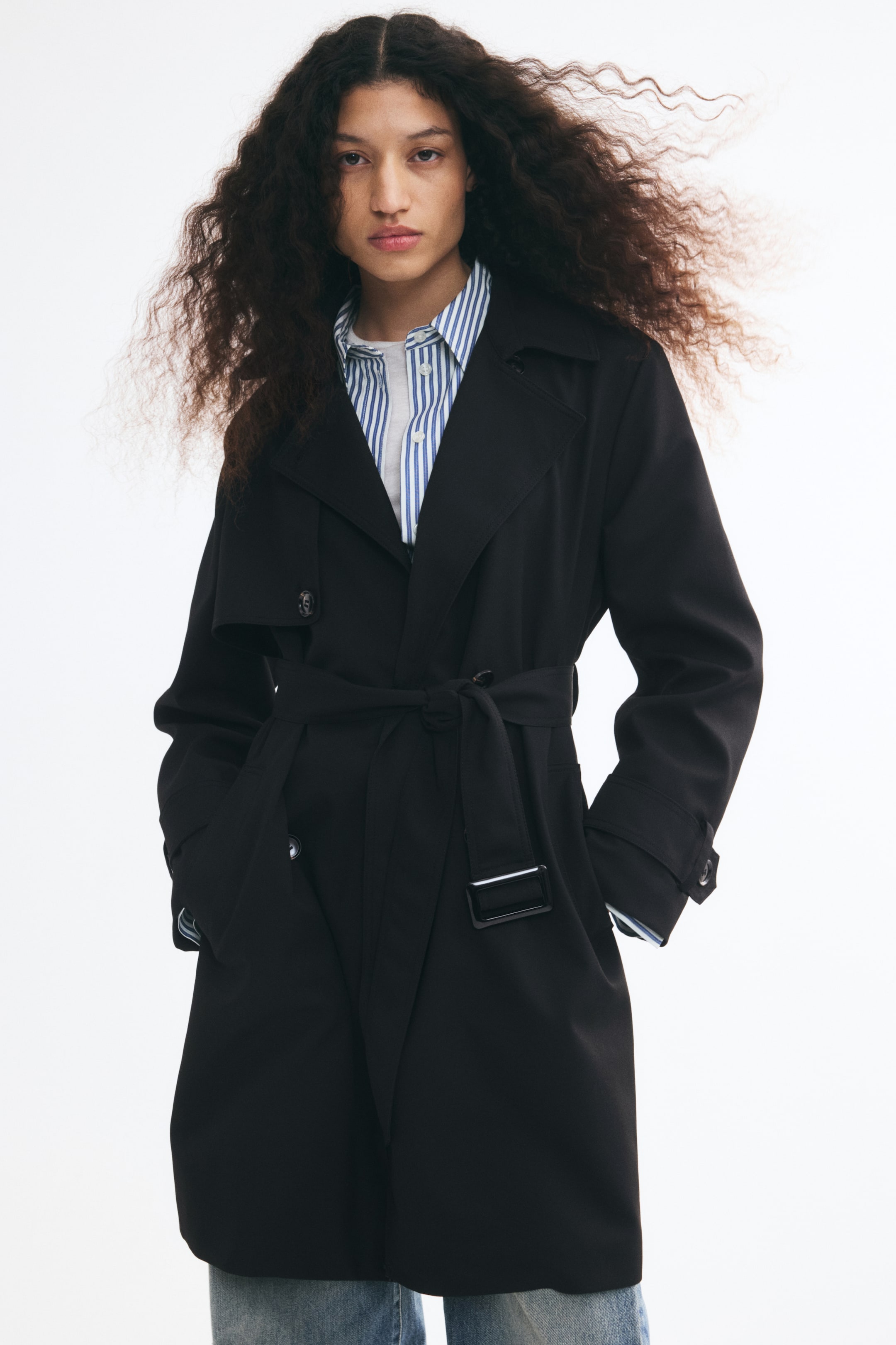 Женские куртки H&M Knee-Length Twill Trench Coat — фото 3