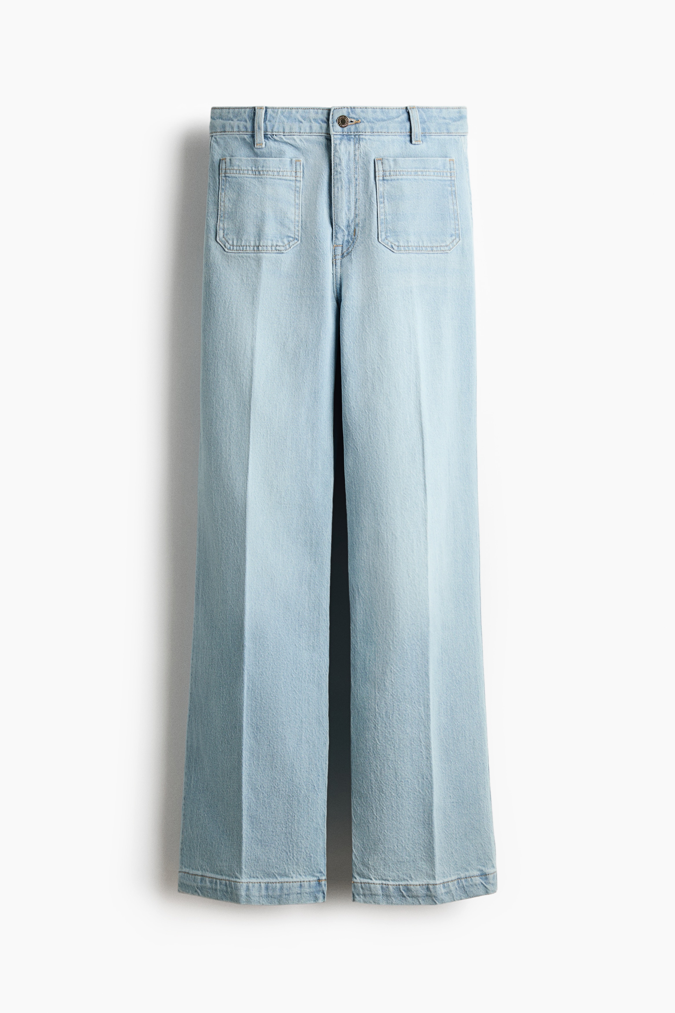 Wide High Jeans - Bleu denim clair/Marron foncé/Rose poudré/Bleu denim marine/Blanc/Bleu denim foncé/Bleu denim clair/Rouge clair