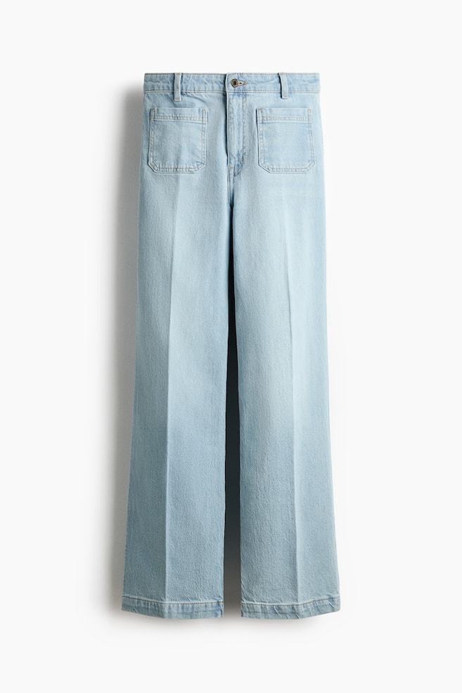 Wide High Jeans - Helles Denimblau/Helles Denimblau/Marineblaues Denim/Dunkles Denimblau/Weiß/Puderrosa/Hellrot/Dunkelbraun - 1
