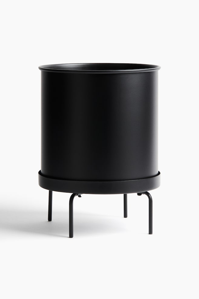 Maceta extragrande con pedestal - Negro - 1