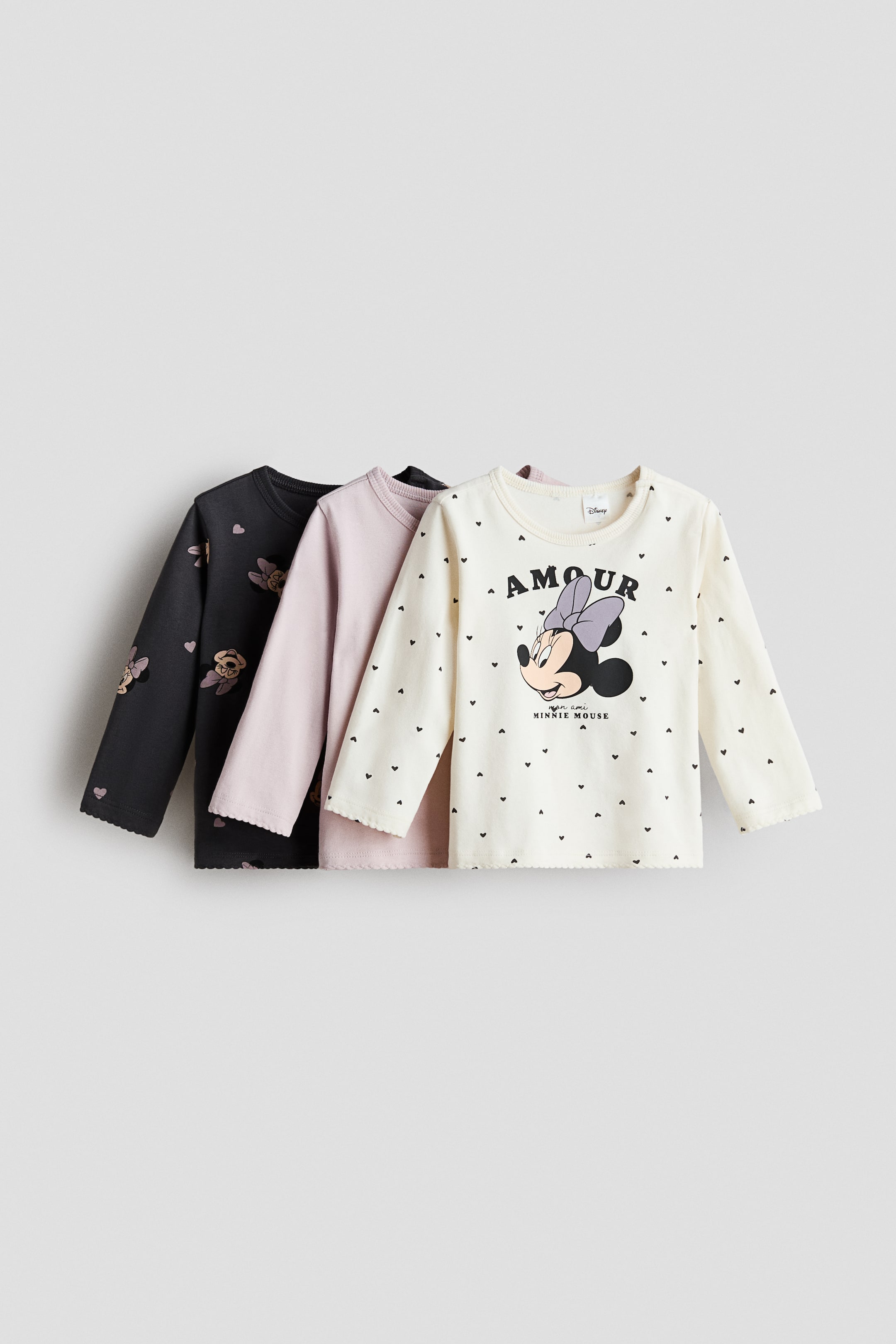 View larger image: 3-pack printed tops - Dark grey/Minnie Mouse - Kids | H&M 1