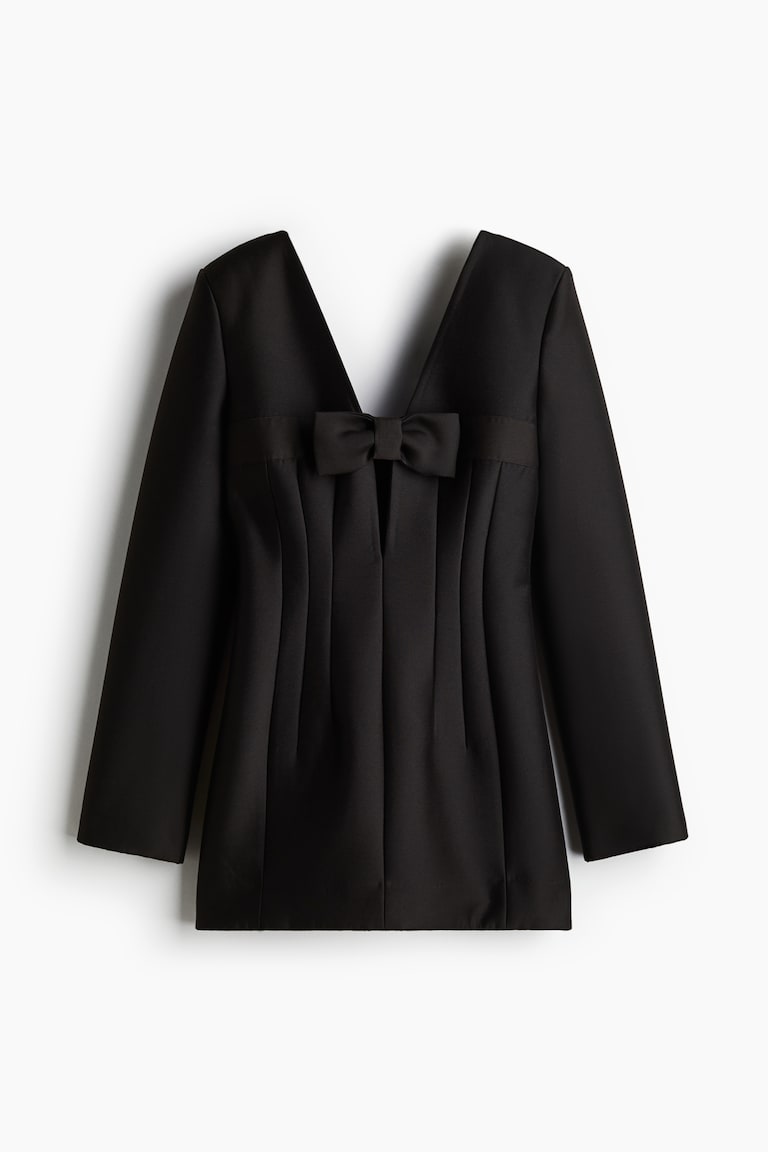 Women's Black Bow-detail waisted mini dress | H&M