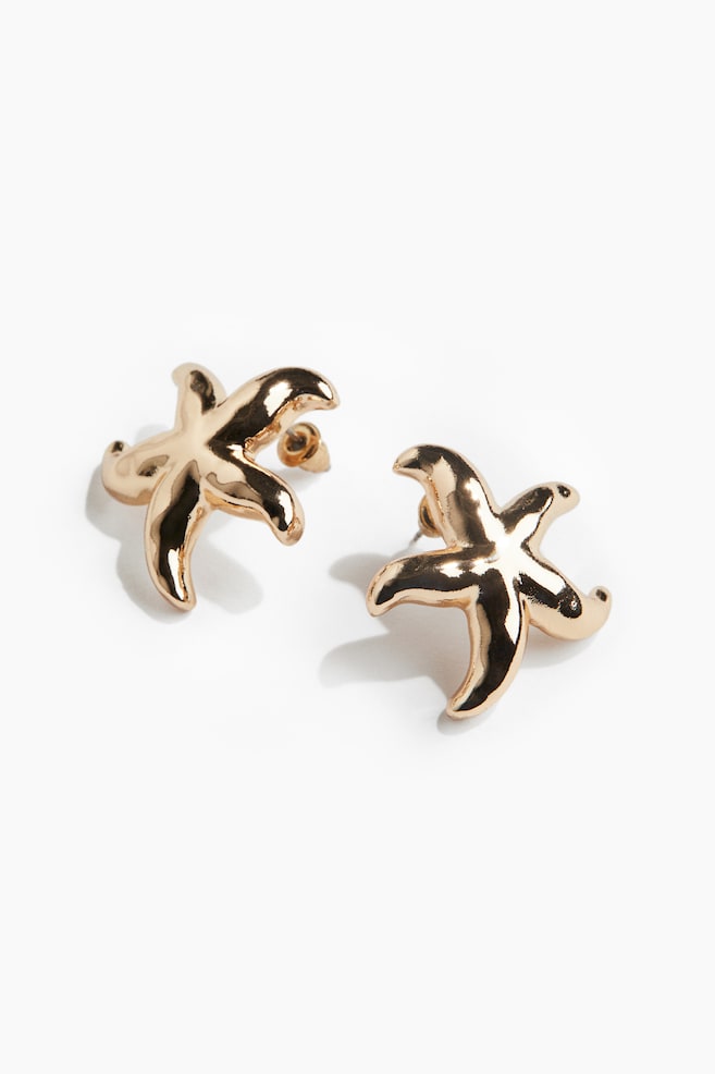 Starfish-shaped earrings - Gold-coloured - 2