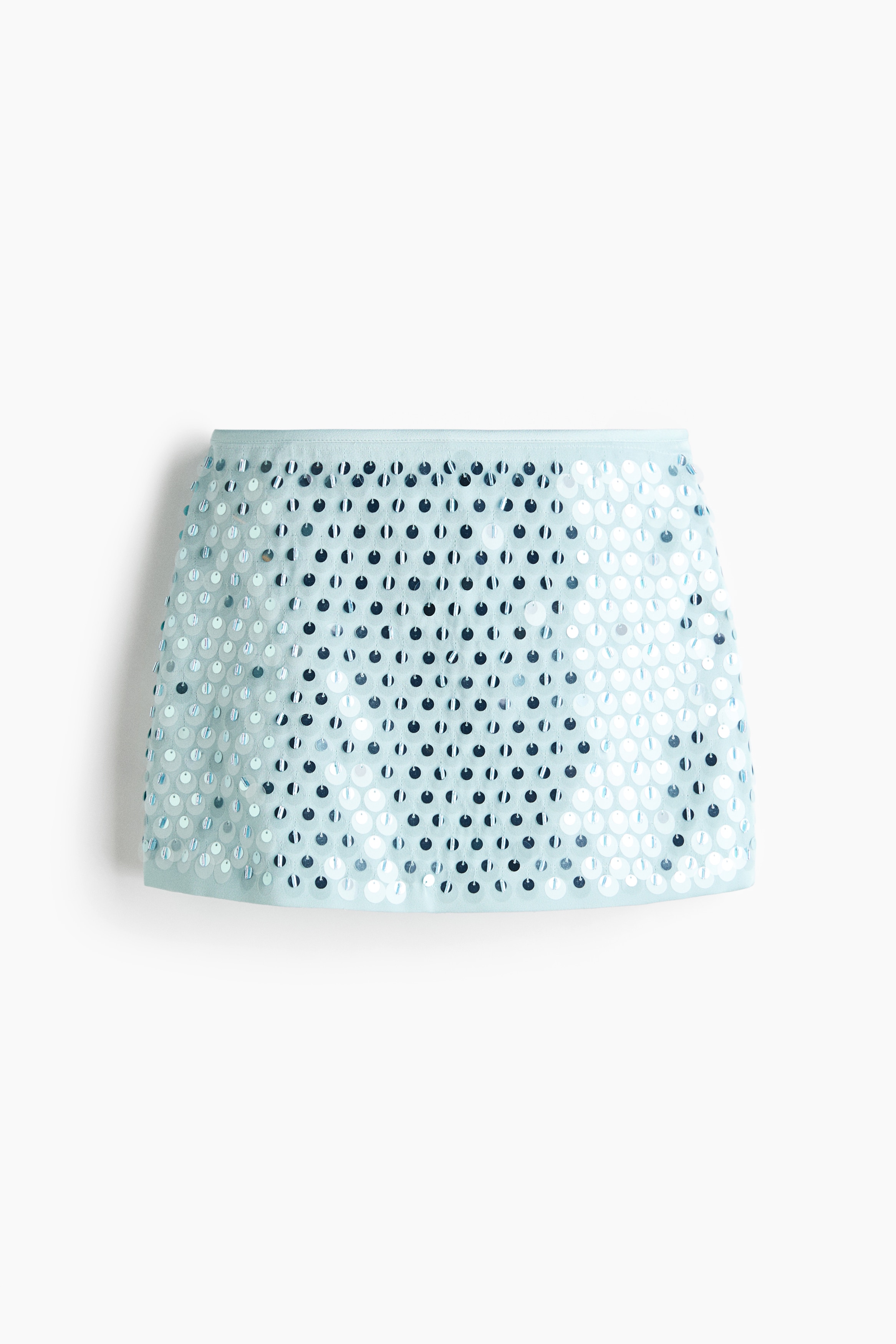 亮片迷你裙 - 淺土耳其藍