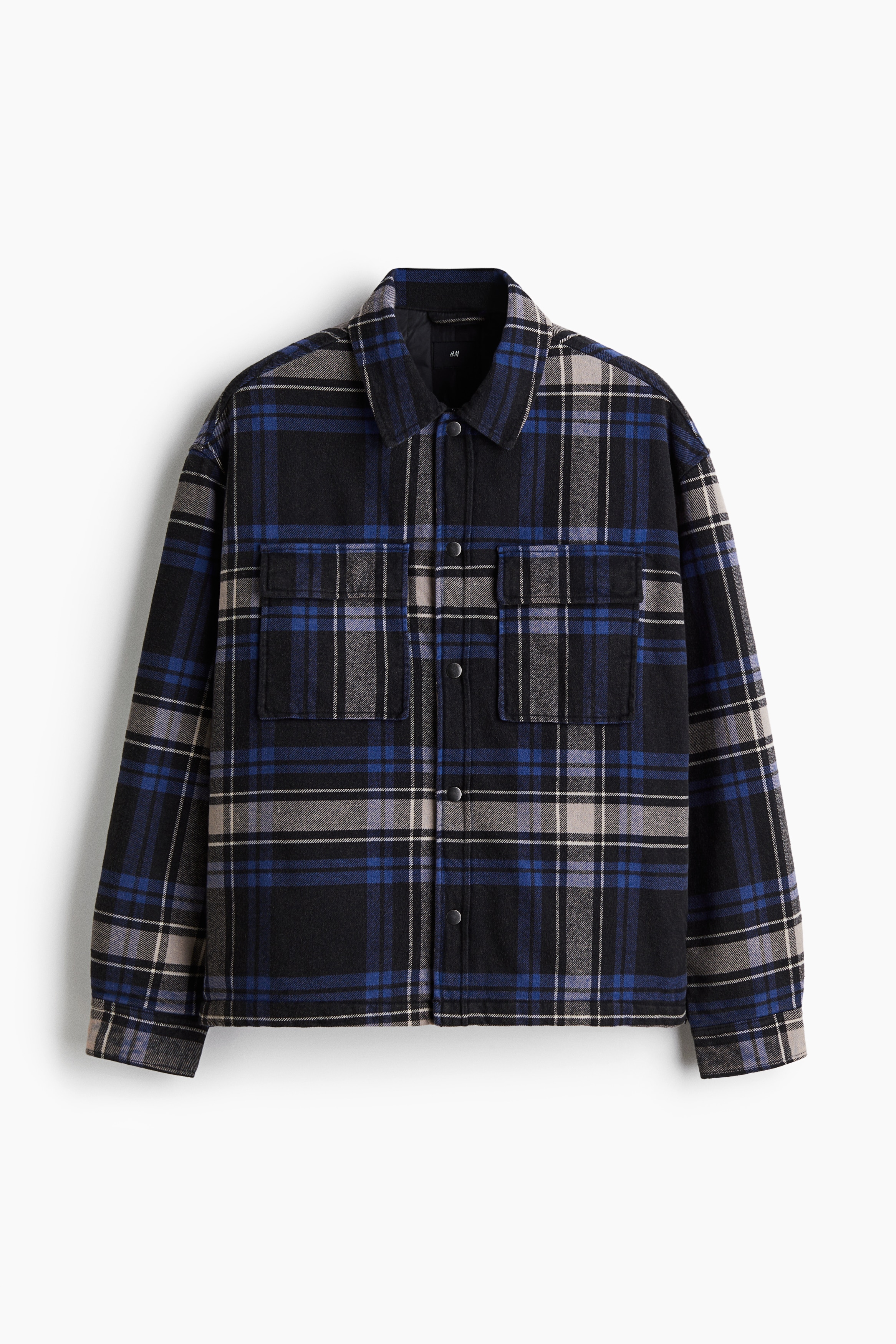 Oversized Fit Flannel overshirt - Black/Checked