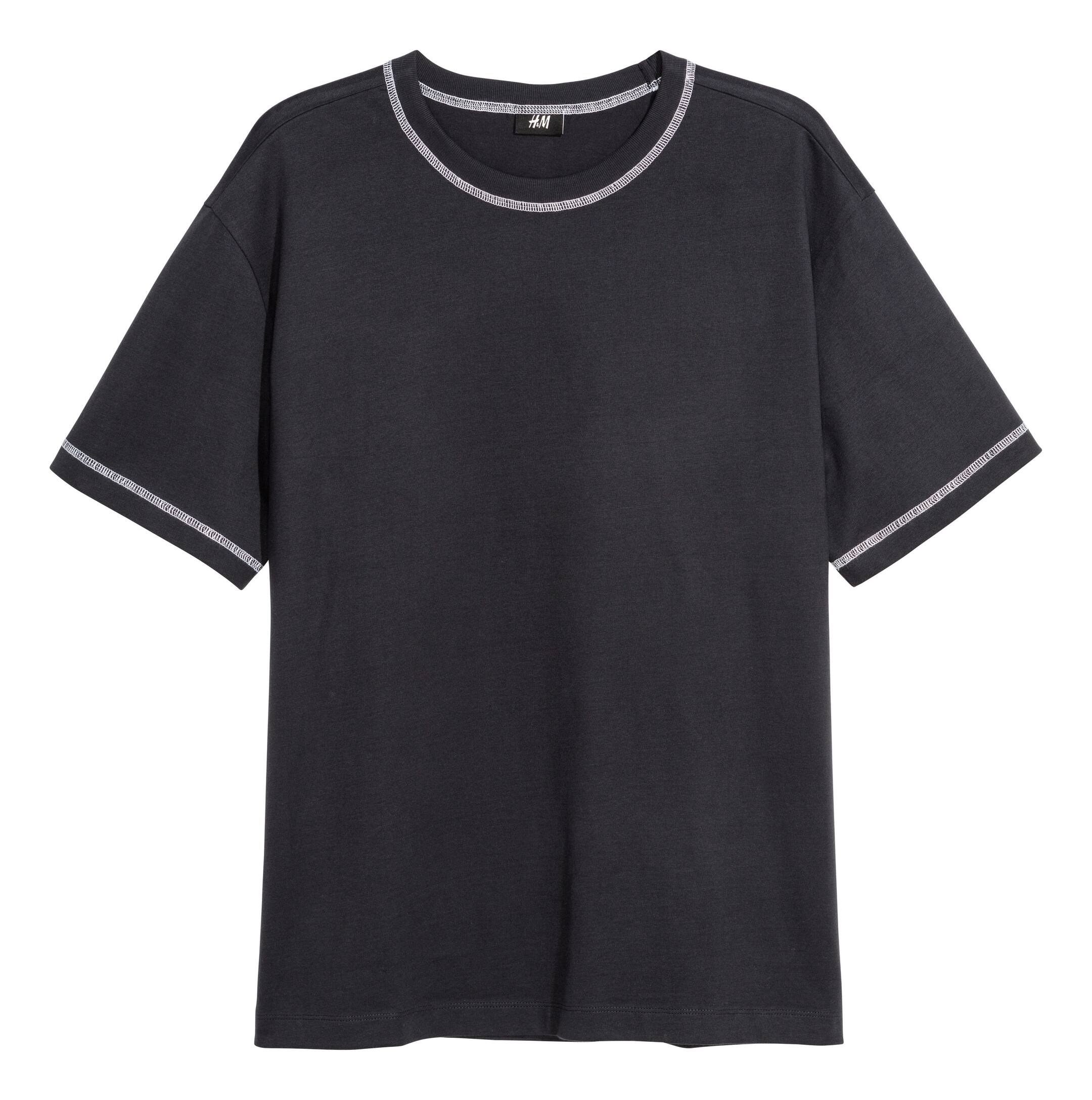View larger image: Sturdy cotton jersey T-shirt - Dark blue - Men | H&M 1