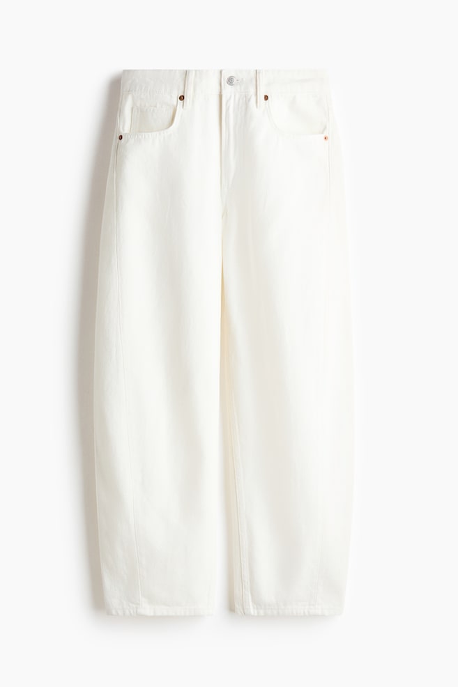 Barrel Regular Waist Ankle Jeans - White/Light denim blue/Denim blue - 1