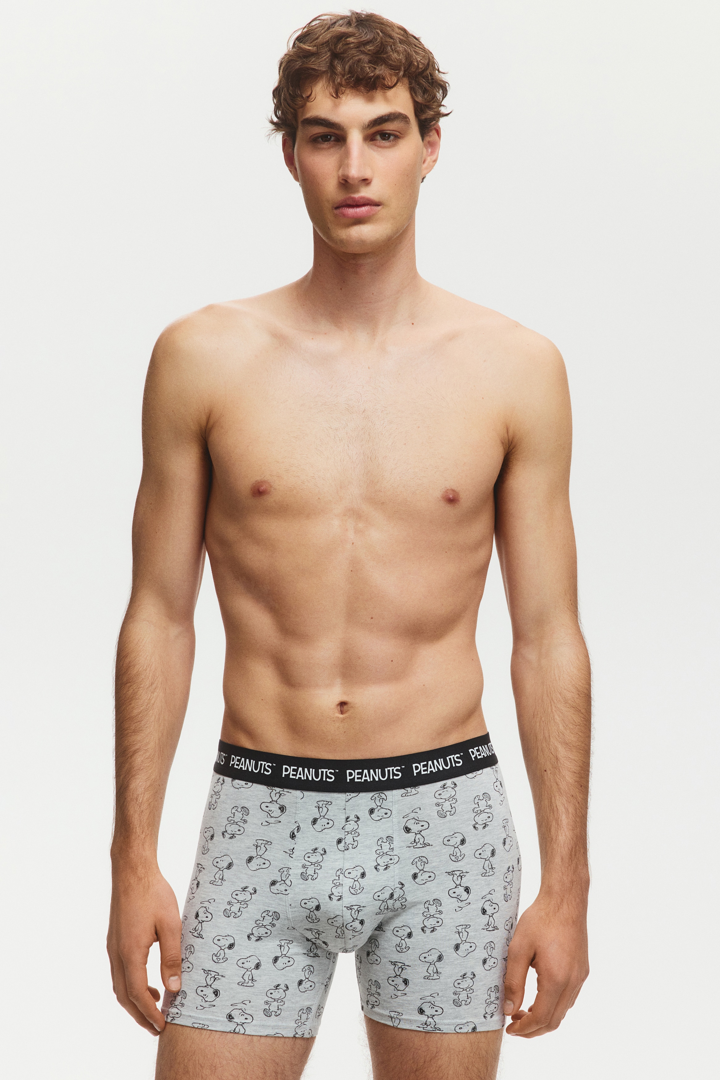 3er-Pack Trunks aus Baumwolle mit Motivprint - Hellgraumeliert/Snoopy/Schwarz/Keith Haring