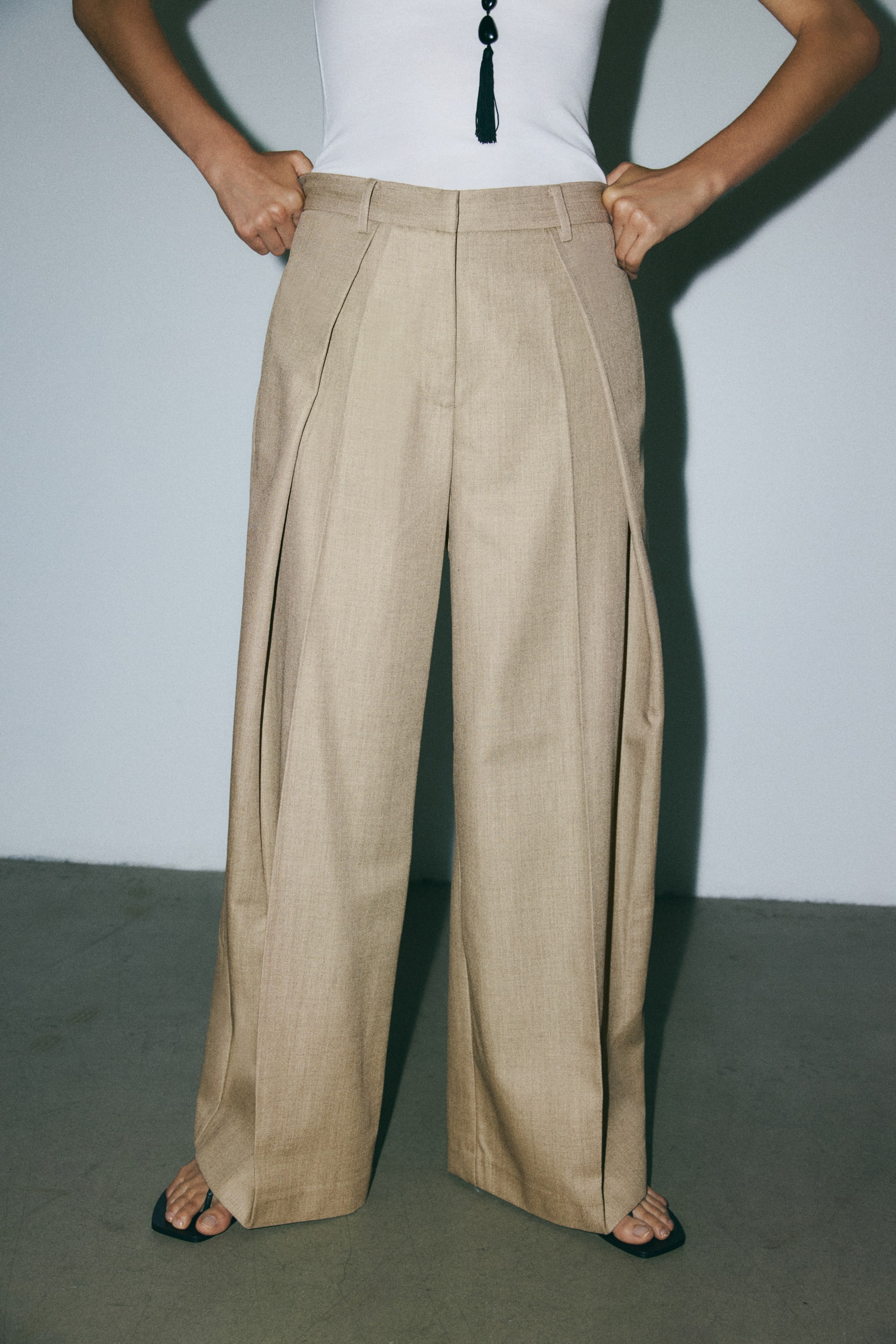 Wrap-Detail Dress Pants