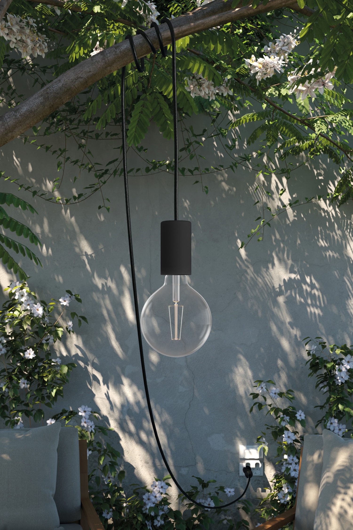 Plug-in Lampa För Utomhusbruk Med Ljuskälla - Svart