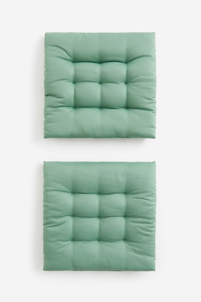 2-pack cotton seat cushions - Green/Dark greige/Anthracite grey/White/dc/dc - 1