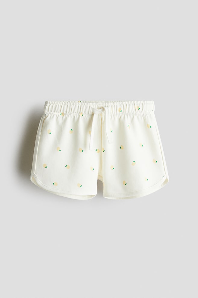 Sweatshorts aus Baumwolle - Weiß/Zitronen/Weiß/Blau gestreift - 1