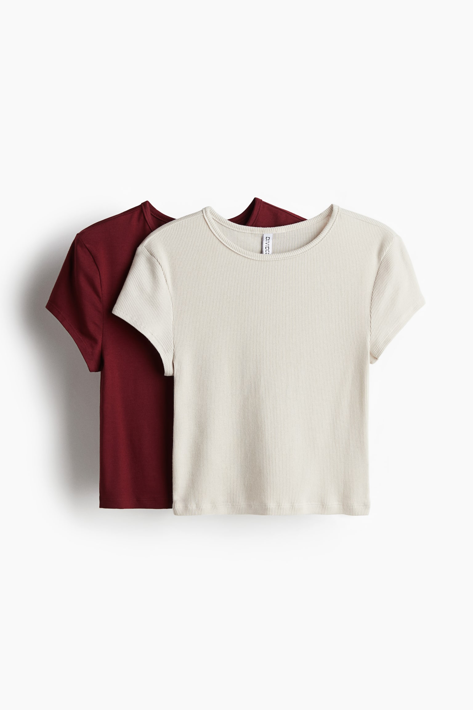 2-pack T-shirts - Burgundy/Light greige/White/Black/Light pink/Dark grey/Light greige/Navy blue/Light blue/Black/Red/White/Light turquoise/Grey marl/Light beige/Dark grey/Dark brown/White - 2