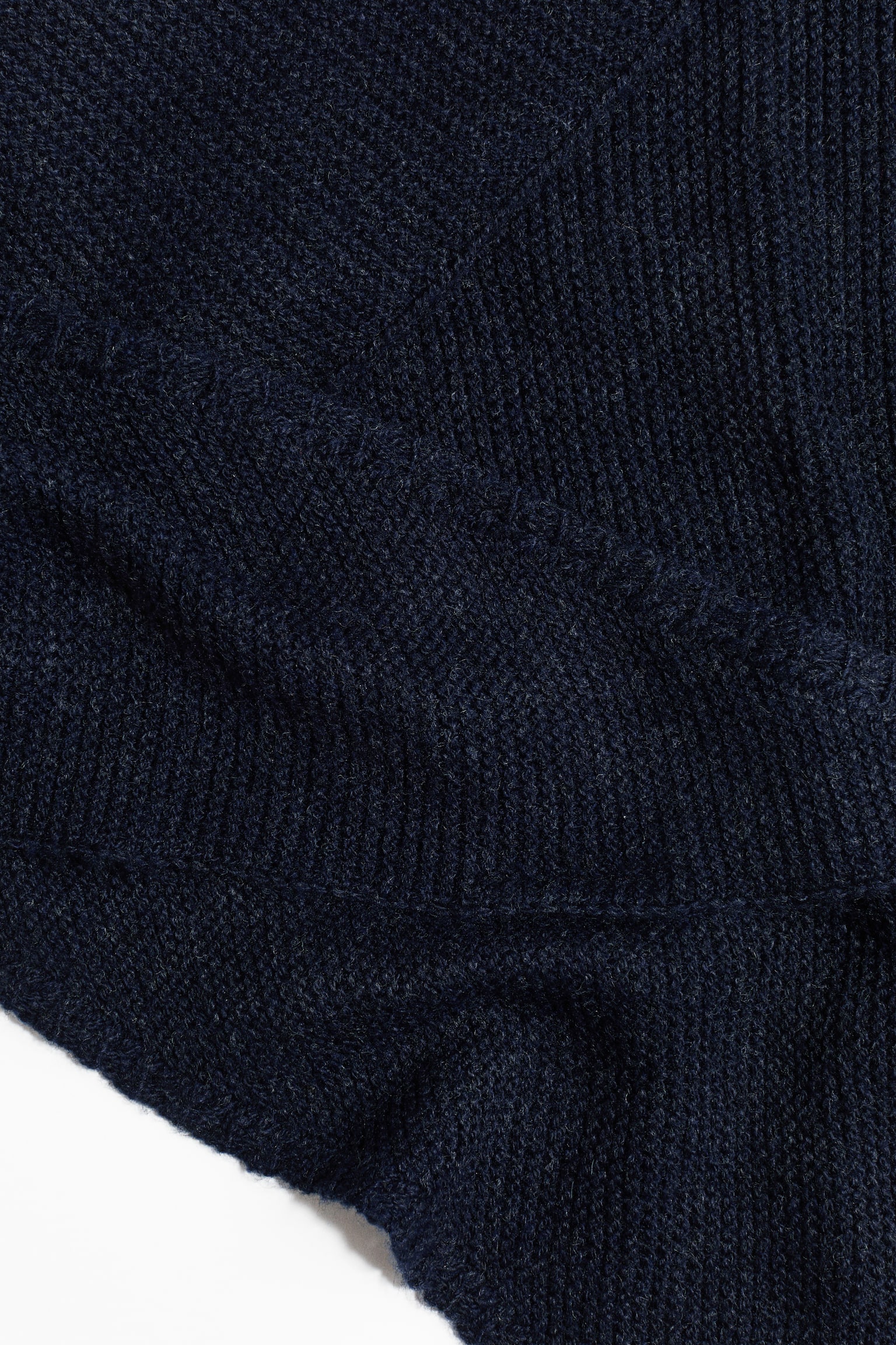 Garter-stitched triangle scarf - Dark blue/Gray melange/Pink - 2