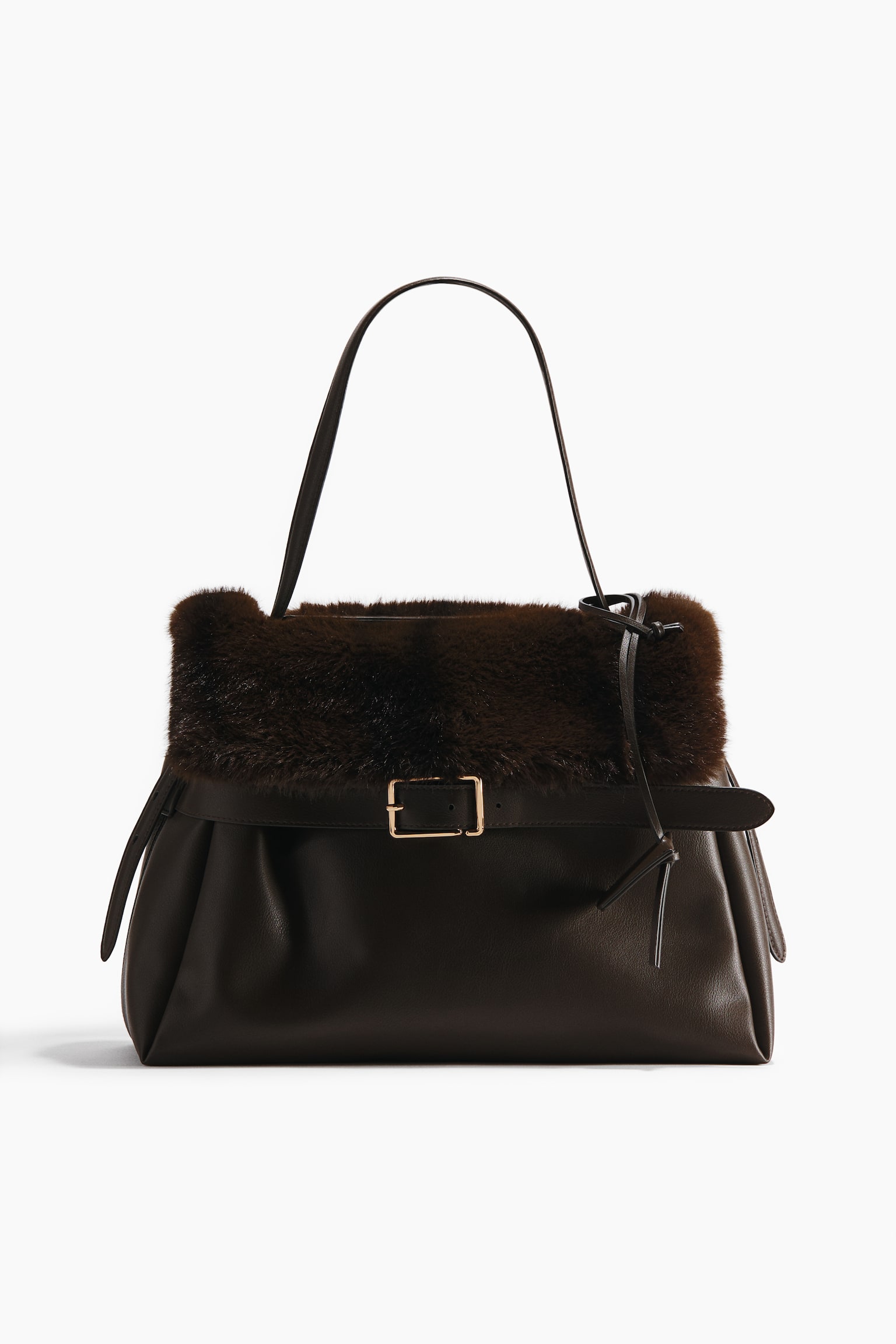 Strap-detail handbag - Café oscuro/Café - 1