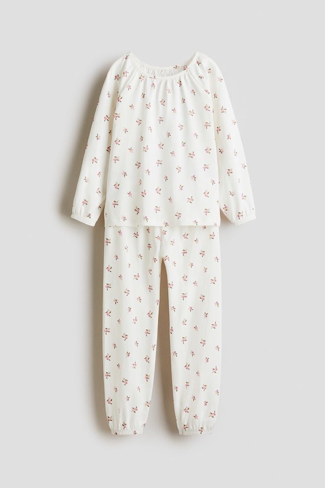 Pigiama in cotone con stampa - Crema/bacche - 1