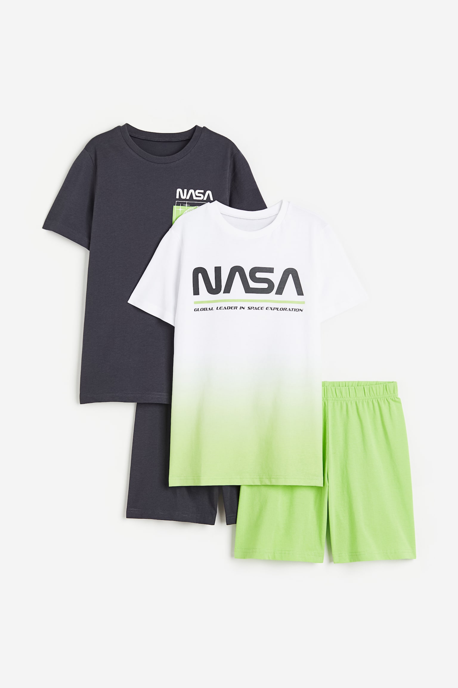 2-pack jersey pyjamas - Lime green/NASA/White/Game controller - 1