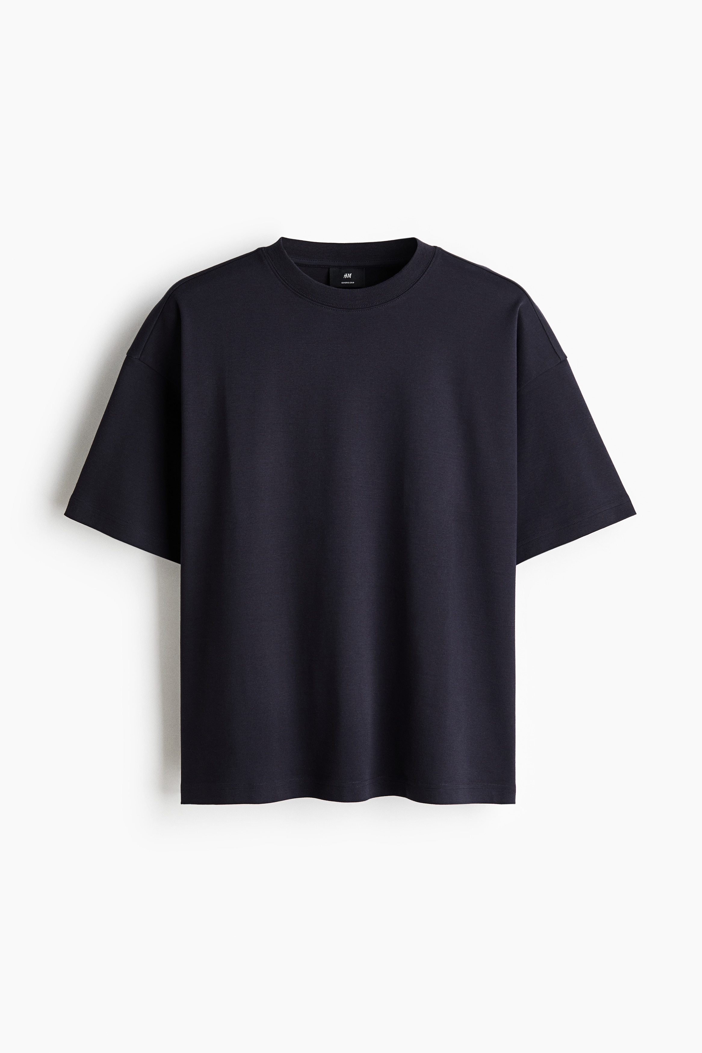 T-shirt i interlock Oversized Fit - Mörkblå/Svart/Vit/Grå/Mörkbeige