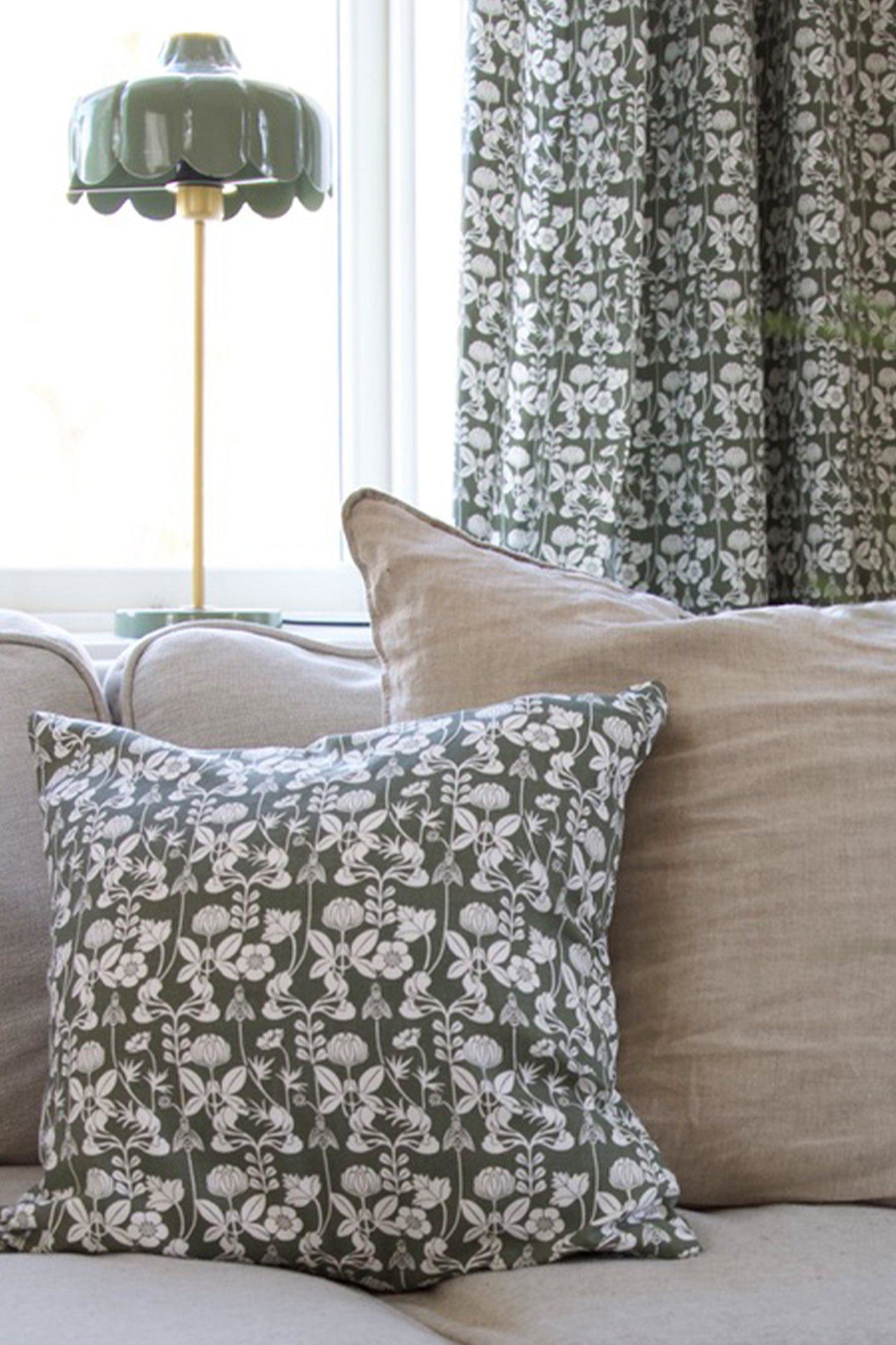 Coussin De Mina - Vert Mousse/Beige-jaune