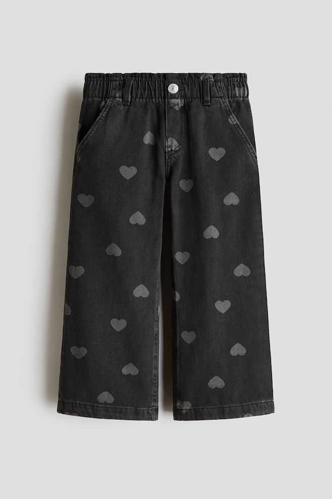 Wide Leg Loose Fit Jeans - Denim black/Hearts/Light brown/Leopard print/Denim blue/Hearts - 1