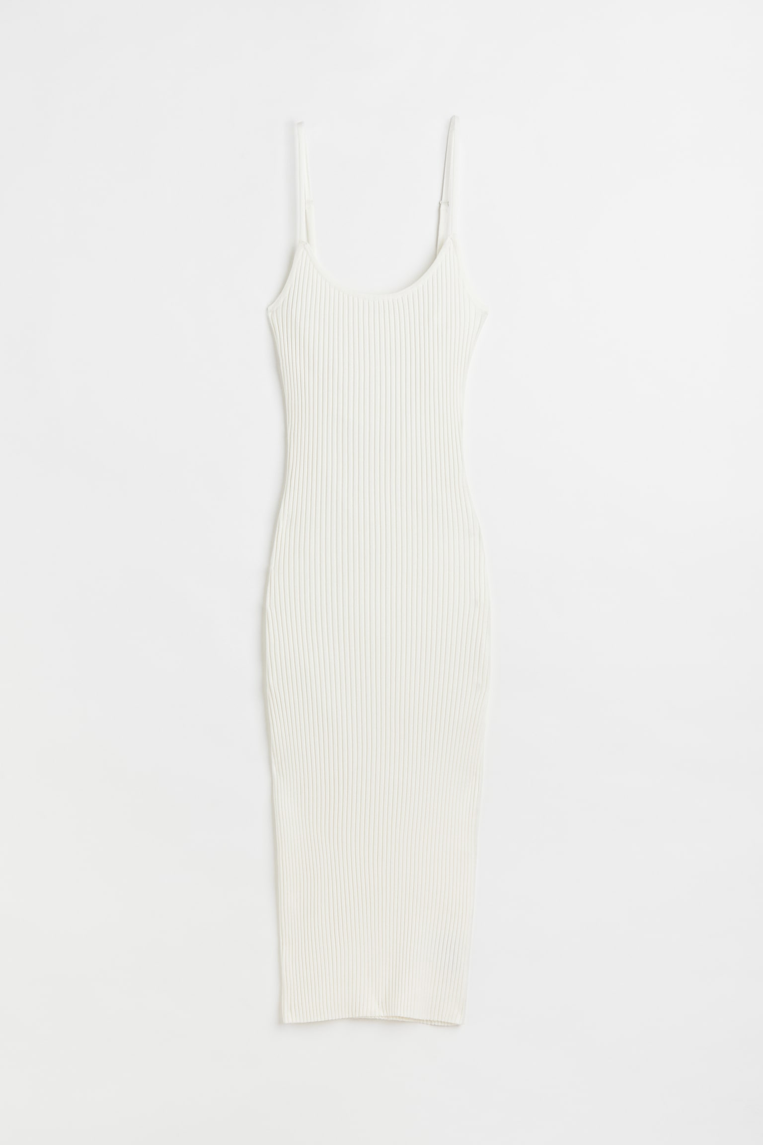 Rib Knit Bodycon Dress - Cream - 1