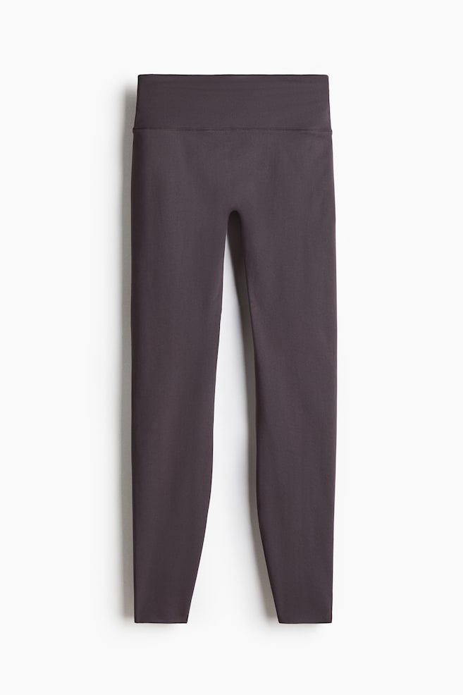 Scrunch-detail sports leggings - Truffle grey/Black - 1