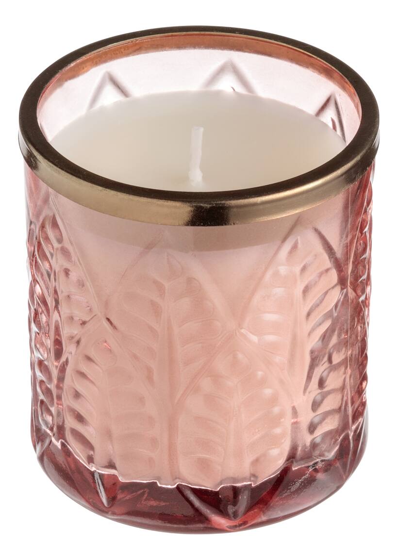 Scented candle in glass holder Pink/Grapefruit & Oleander Home All