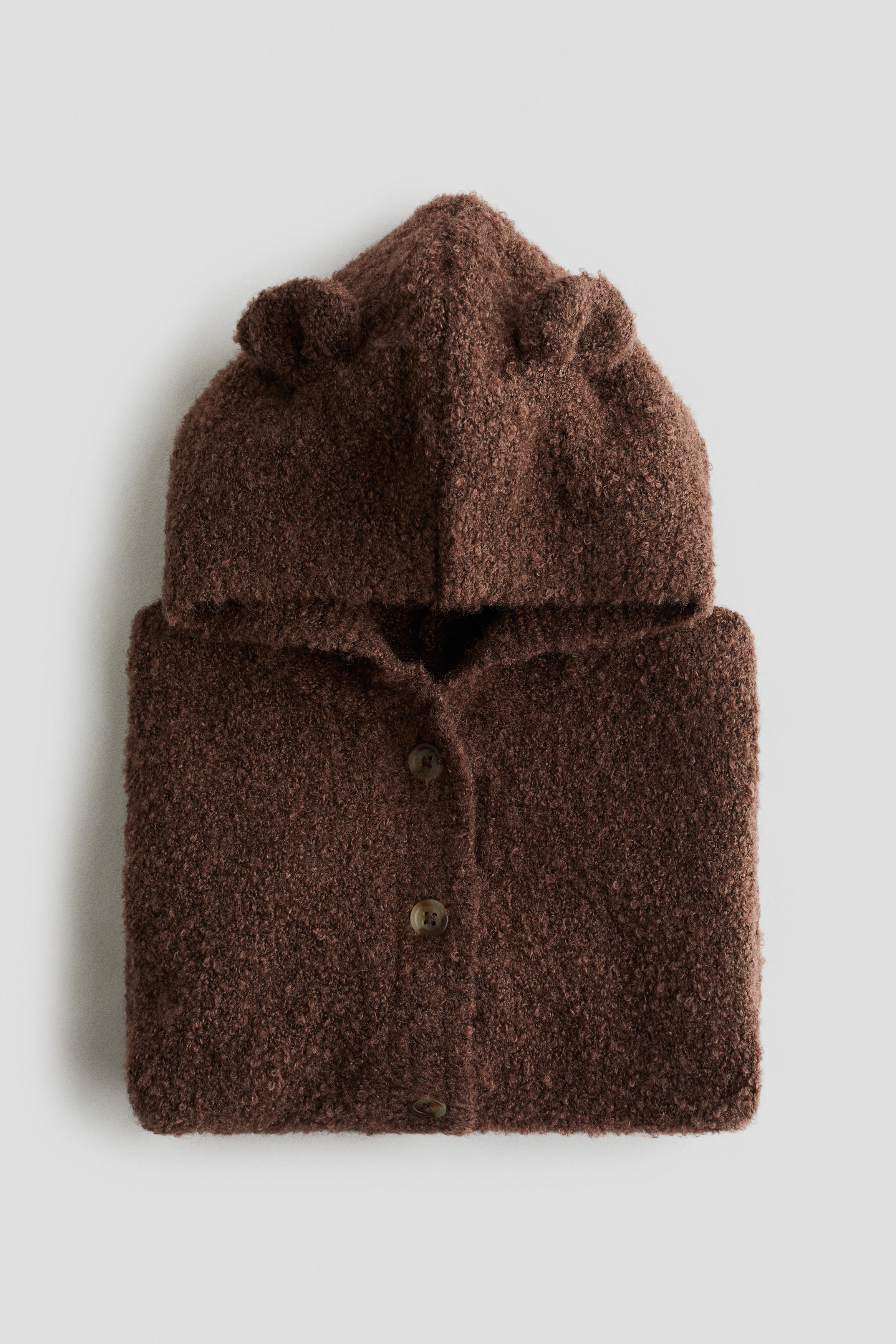 Ritshoodie van bouclé - Bruin